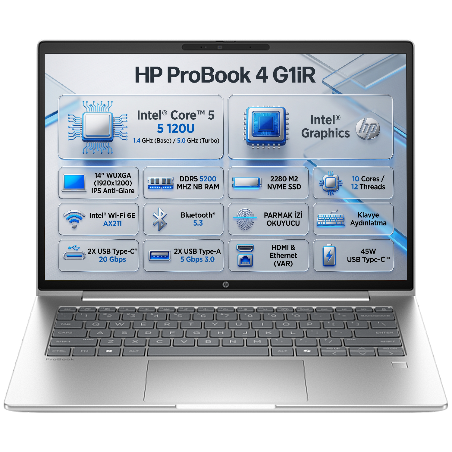  Dizüstü Bilgisayar HP B9ZL0ET 012 Distribütör  HP ProBook 4 G1iR Intel Core 5 120U 40GB 1TB SSD 14