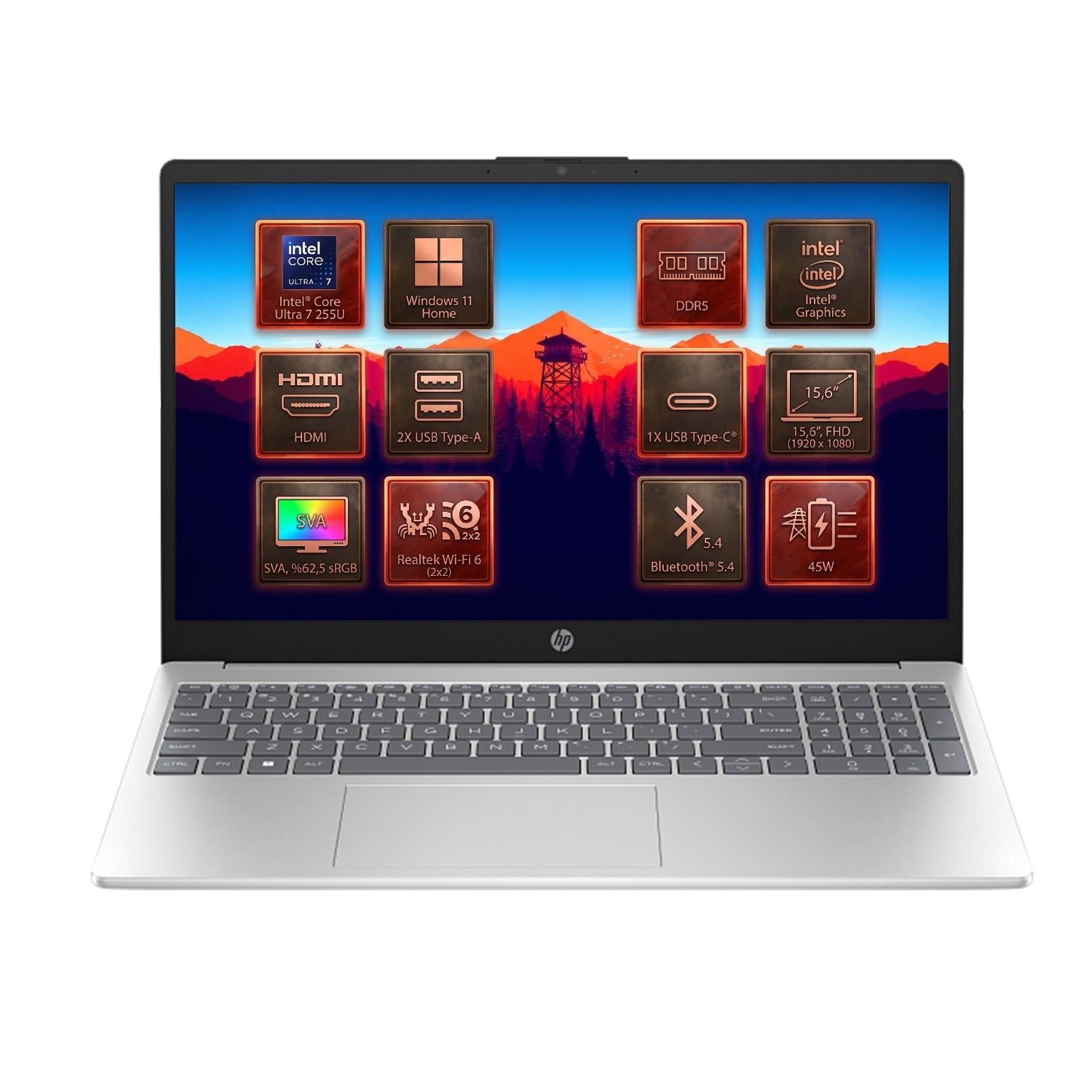  Dizüstü Bilgisayar HP C03PREA 004 Distribütör  HP AI 15-FD2003N Intel Core Ultra 7-255U 40GB 512GB SSD 15.6