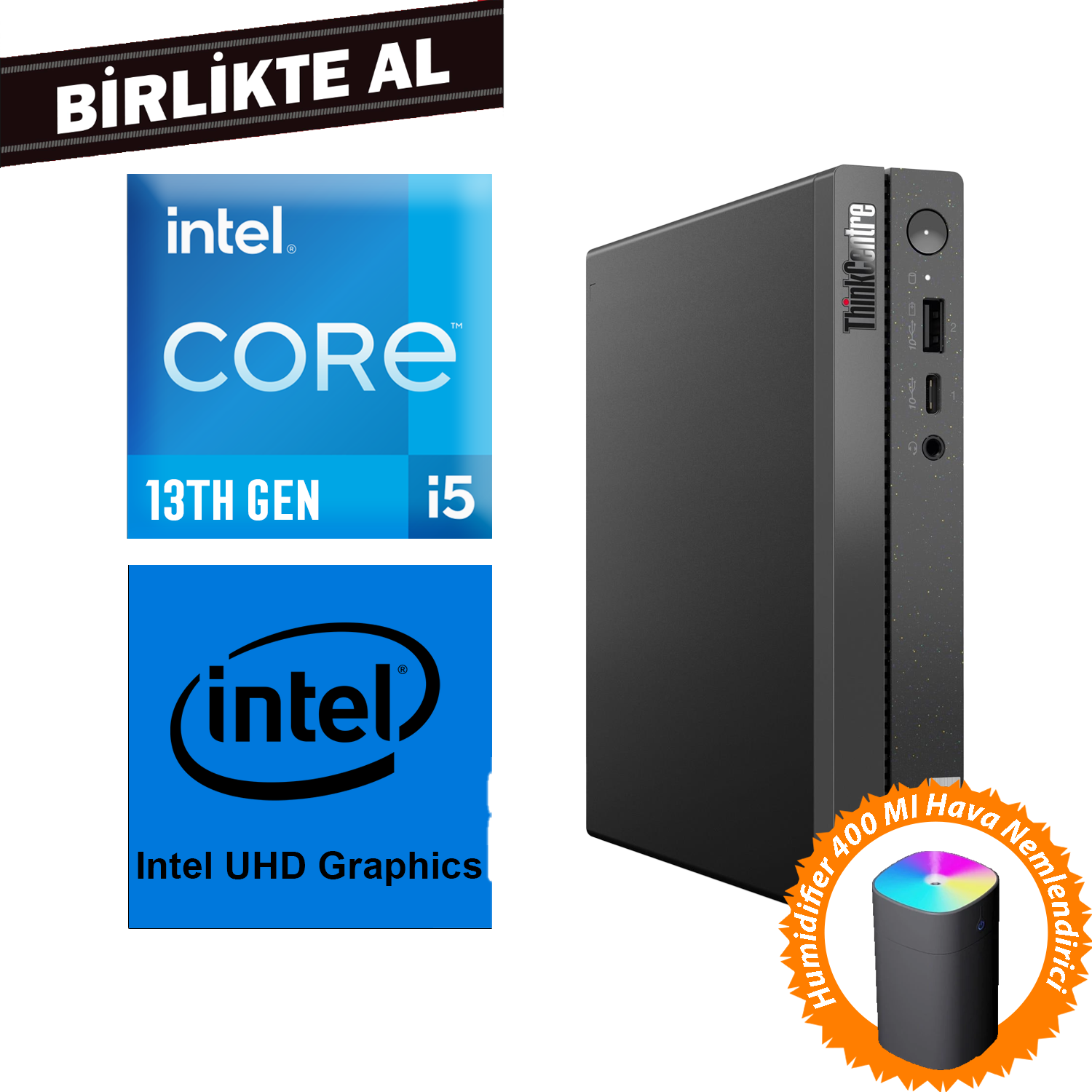  Mini Masaüstü Bilgisayar LENOVO 12LMS4XCTX 033 Distribütör  Lenovo ThinkCentre Neo 50Q G4 i5-13420H 16GB 512GB SSD W11P Mini Pc+Hava Nemlendirici 12LMS4XCTX 033