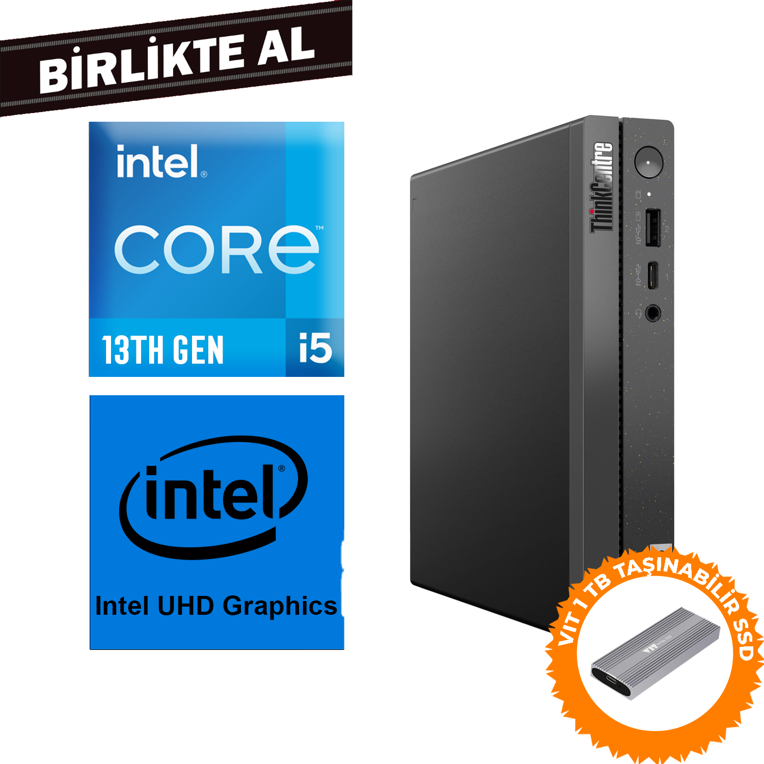  Mini Masaüstü Bilgisayar LENOVO 12LMS4XCTX 042 Distribütör  Lenovo ThinkCentre Neo 50Q G4 i5-13420H 40GB 2TB SSD W11P Mini Pc + VIT 1 TB SSD 12LMS4XCTX 042