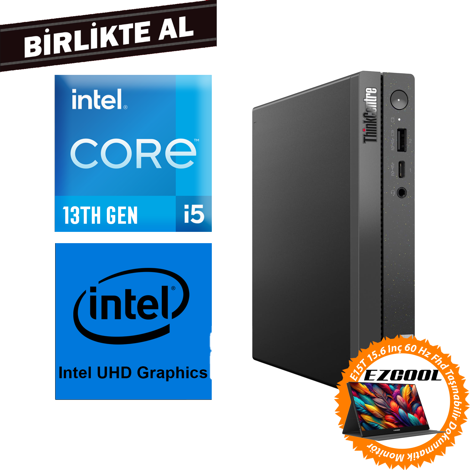  Mini Masaüstü Bilgisayar LENOVO 12LMS4XCTX 037 Distribütör  Lenovo ThinkCentre Neo 50Q G4 i5-13420H 16GB 1TB SSD W11P Mini Pc+15.6