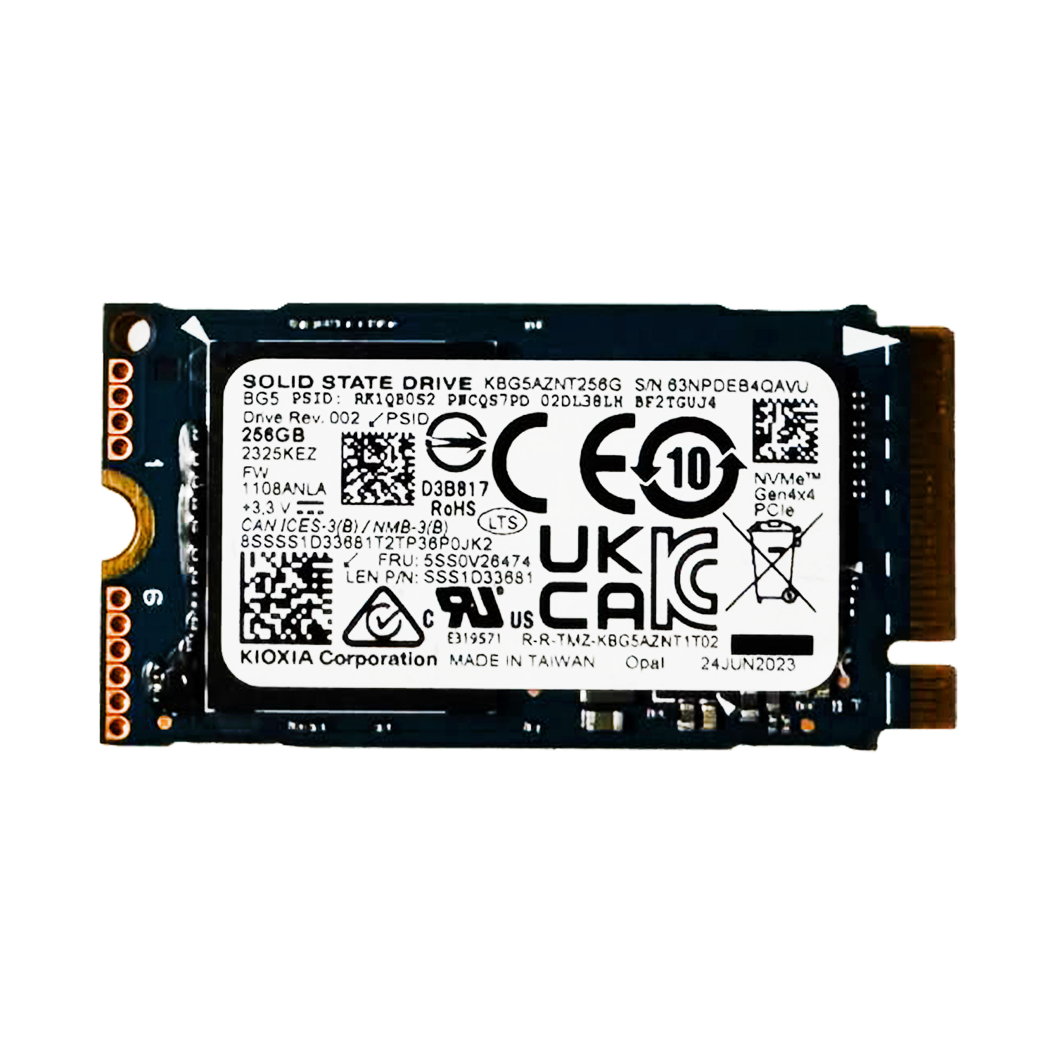  SSD Disk Kioxia KBG5AZNT256G Distribütör  Kıoxıa KBG5AZNT256G 2500/1500MB/s 256GB 22x42 M.2 Nvme SSD (KUTUSUZ)