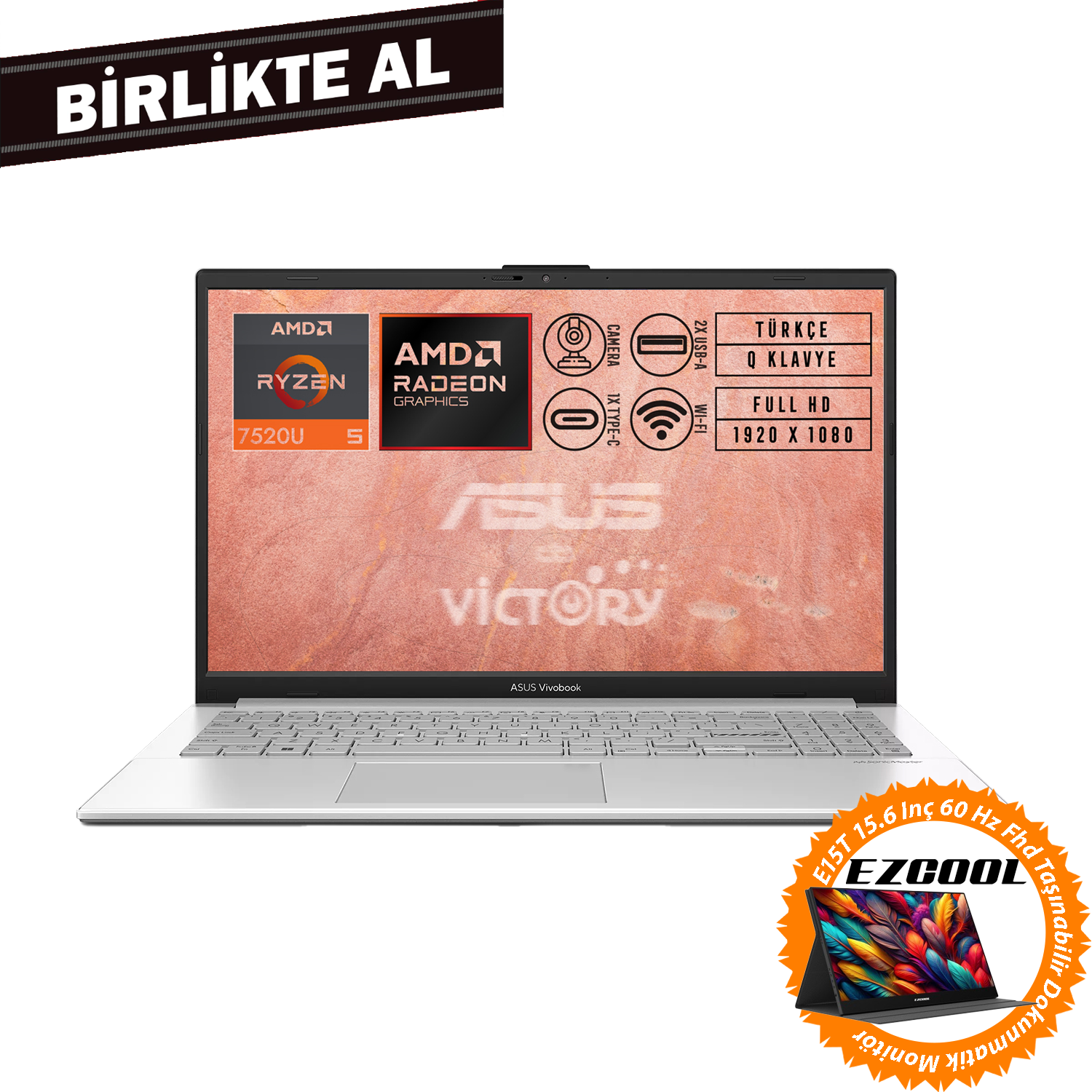 Asus VivoBook Go 15 AMD Ryzen 5 7520U 8GB 1TB SSD 15.6