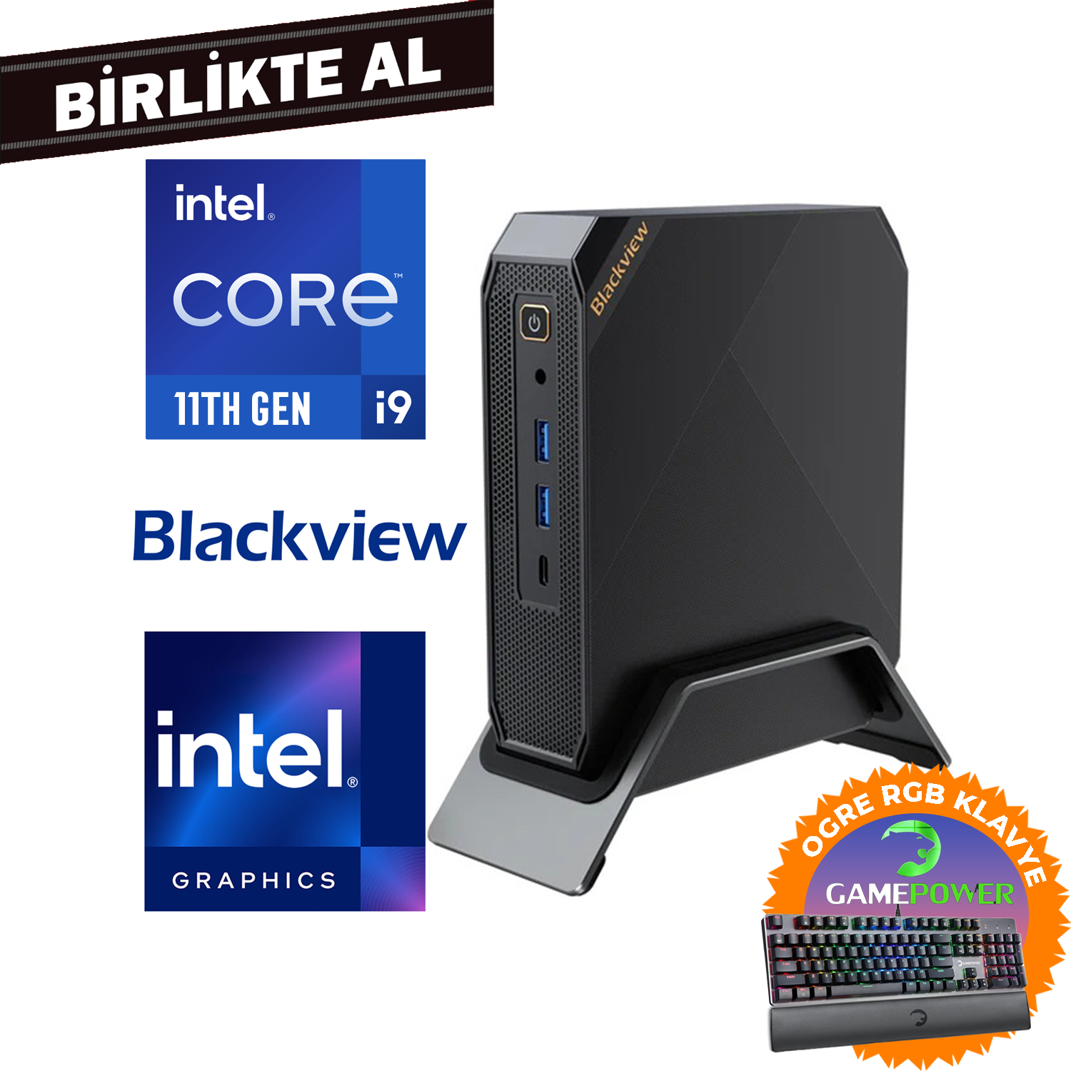 Blackview MP200 i9-11900H 16GB 512GB SSD Windows 11 Pro Mini PC + Gaming Klavye MP200161I9 015 Mini Masaüstü Bilgisayar Blackview MP200161I9 015 Distribütör  Blackview MP200 i9-11900H 16GB 512GB SSD Windows 11 Pro Mini PC + Gaming Klavye MP200161I9 015