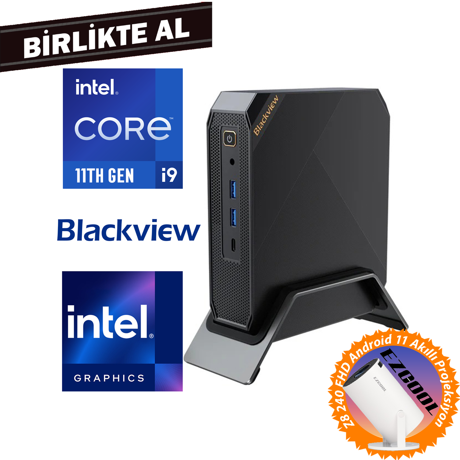 Blackview MP200 i9-11900H 16GB 512GB SSD Windows 11 Pro Mini PC + Projeksiyon MP200161I9 014 Mini Masaüstü Bilgisayar Blackview MP200161I9 014 Distribütör  Blackview MP200 i9-11900H 16GB 512GB SSD Windows 11 Pro Mini PC + Projeksiyon MP200161I9 014