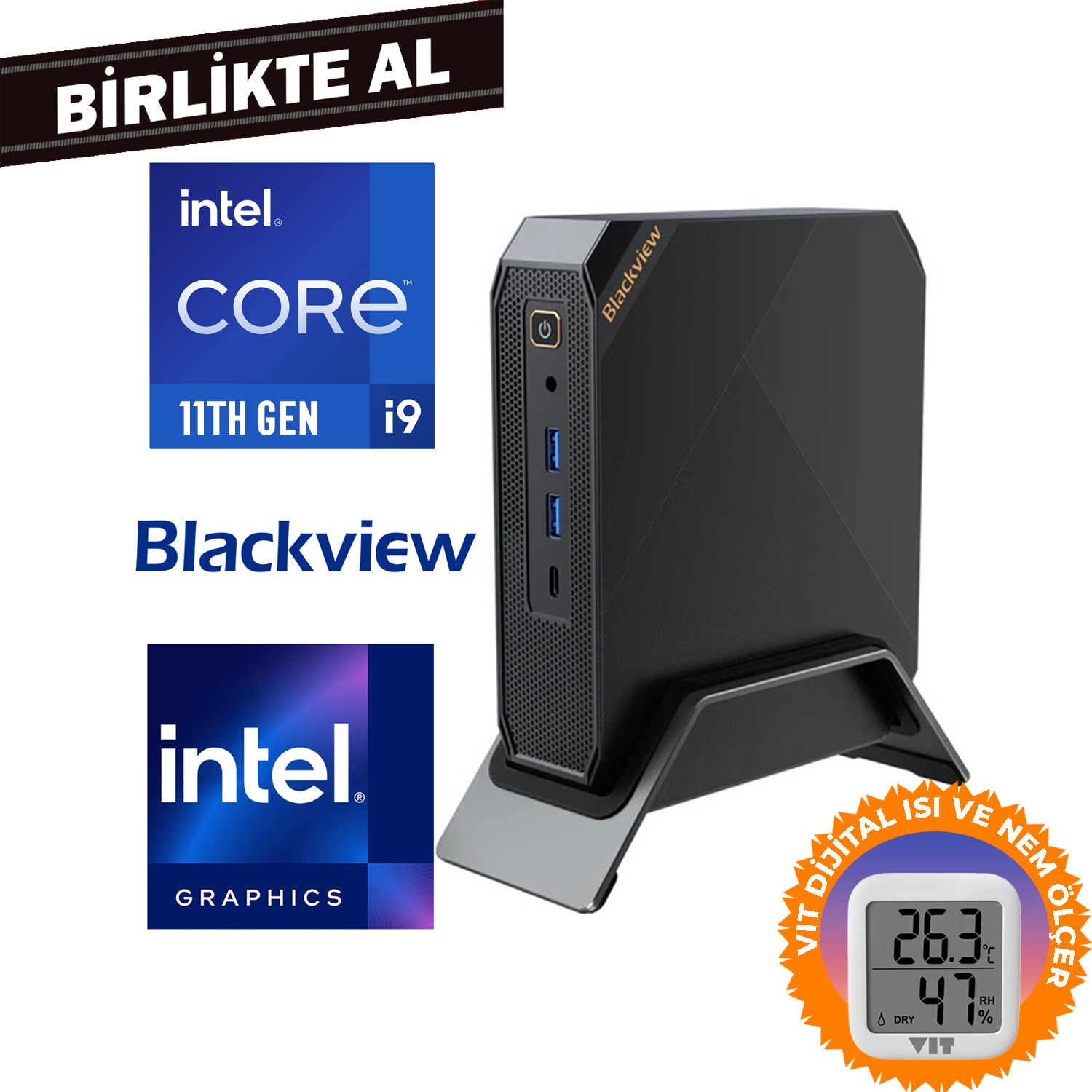 Blackview MP200 i9-11900H 32GB 1TB SSD Windows 11 Pro Mini PC + VIT Termometre MP200161I9 026 Mini Masaüstü Bilgisayar Blackview MP200161I9 026 Distribütör  Blackview MP200 i9-11900H 32GB 1TB SSD Windows 11 Pro Mini PC + VIT Termometre MP200161I9 026