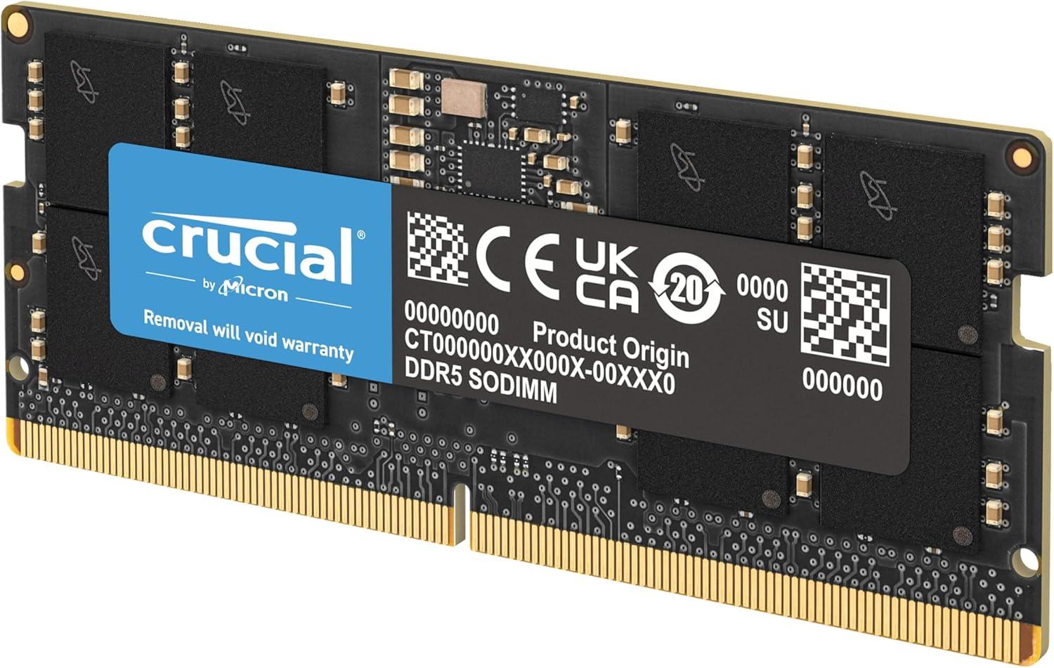 Crucial 48GB DDR5 5600Mhz NB RAM CT48G56C46S5 Bellek (Ram) CRUCIAL CT48G56C46S5 Distribütör  Crucial 48GB DDR5 5600Mhz NB RAM CT48G56C46S5