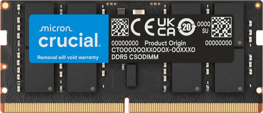 Crucial NTB 32GB 6400MHz DDR5 NB RAM CT32G64C52CS5 Bellek (Ram) CRUCIAL CT32G64C52CS5 Distribütör  Crucial NTB 32GB 6400MHz DDR5 NB RAM CT32G64C52CS5