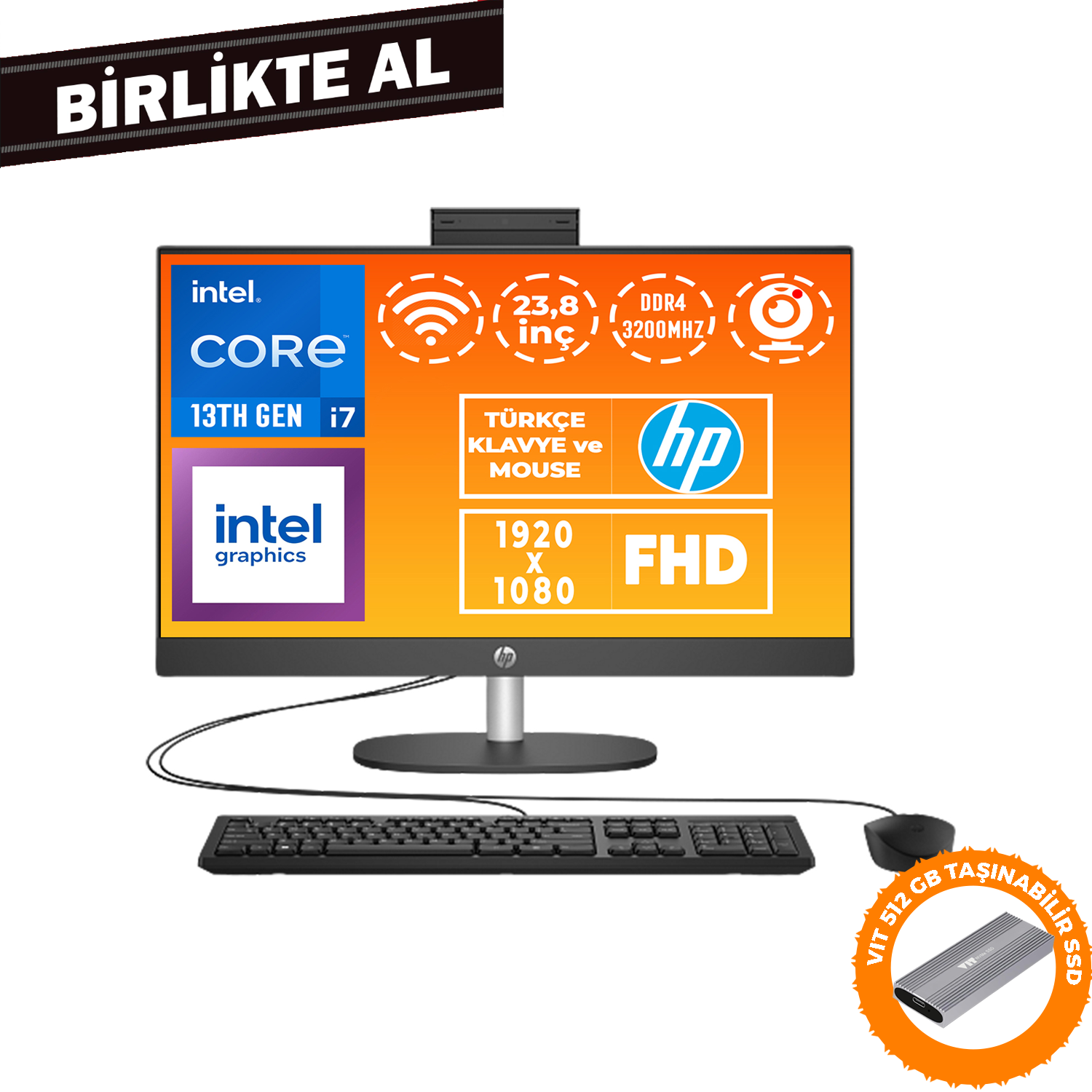 HP ProOne 240 G10 i7-1355U 32GB 512GB SSD 23.8