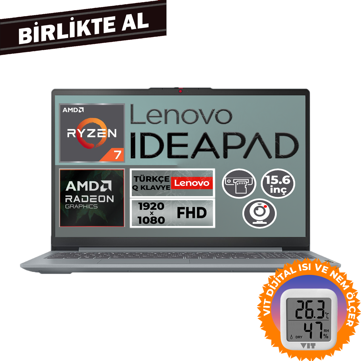 Lenovo IdeaPad Slim 3 Ryzen 7 5825U 16GB 512GB SSD 15.6