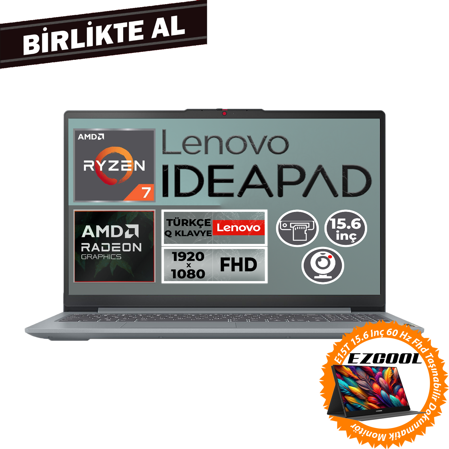 Lenovo IdeaPad Slim 3 Ryzen 7 5825U 16GB 512GB SSD 15.6