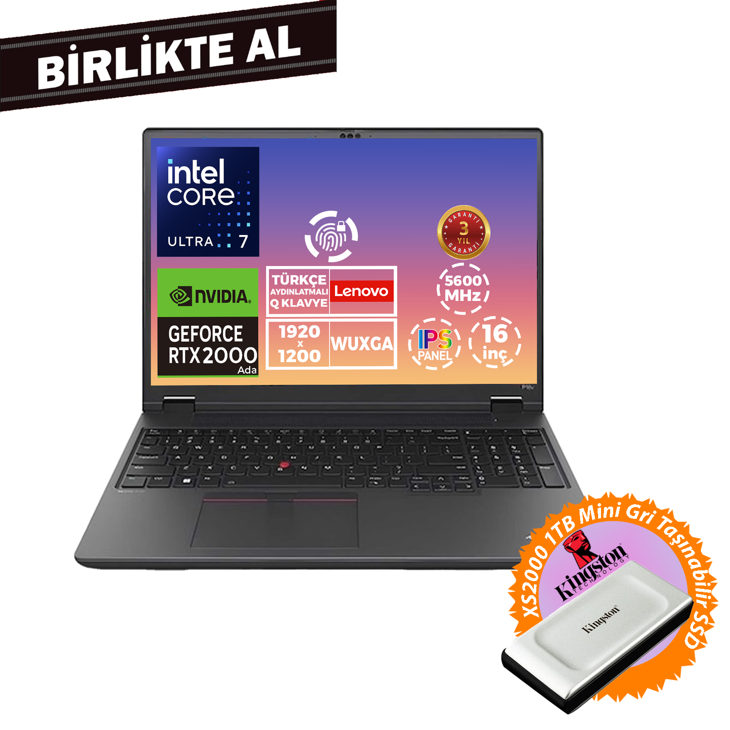 Lenovo MWS P16V G2 U7 165H 40GB 1TB SSD 8 GB RTX2000 16