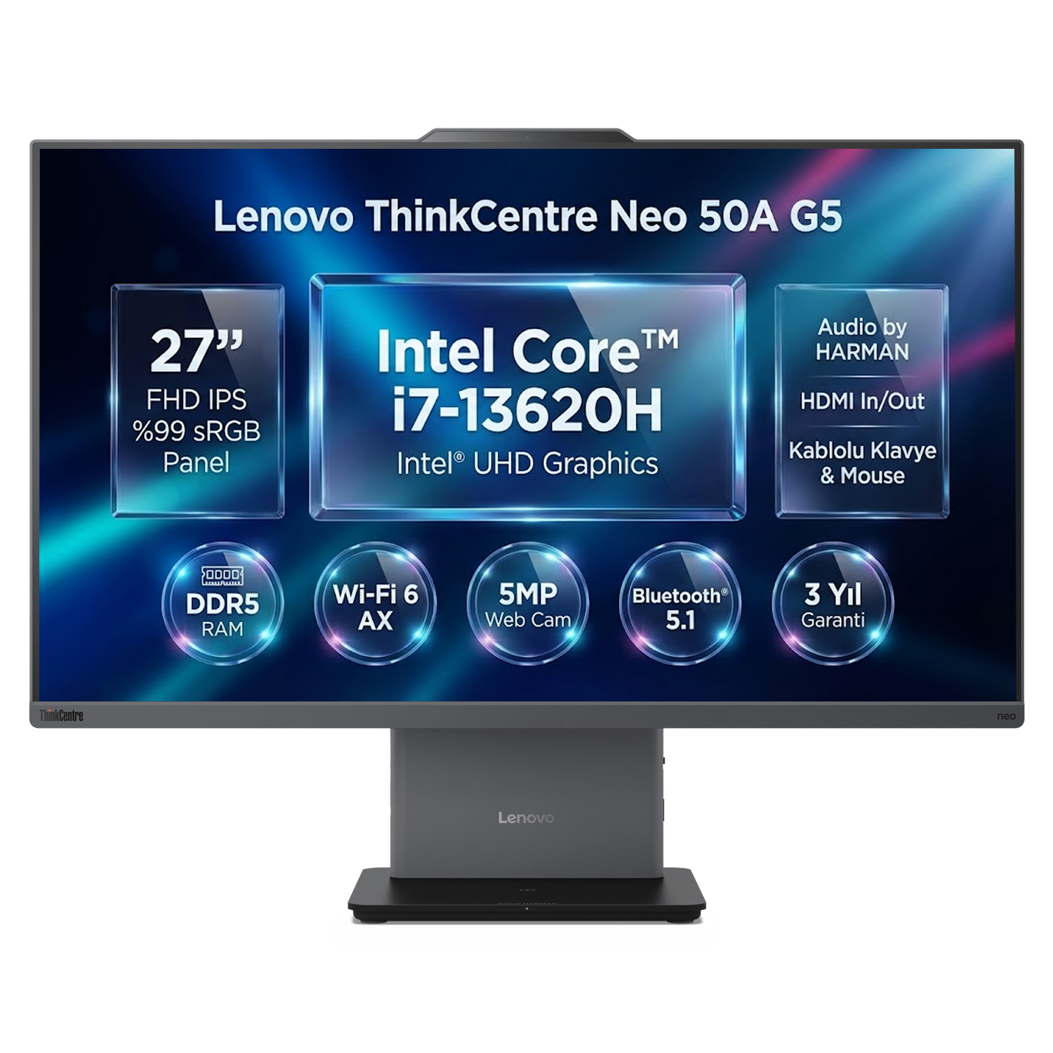Lenovo ThinkCentre Neo 50A G5 Intel Core i7-13620H 16GB 512GB SSD 27