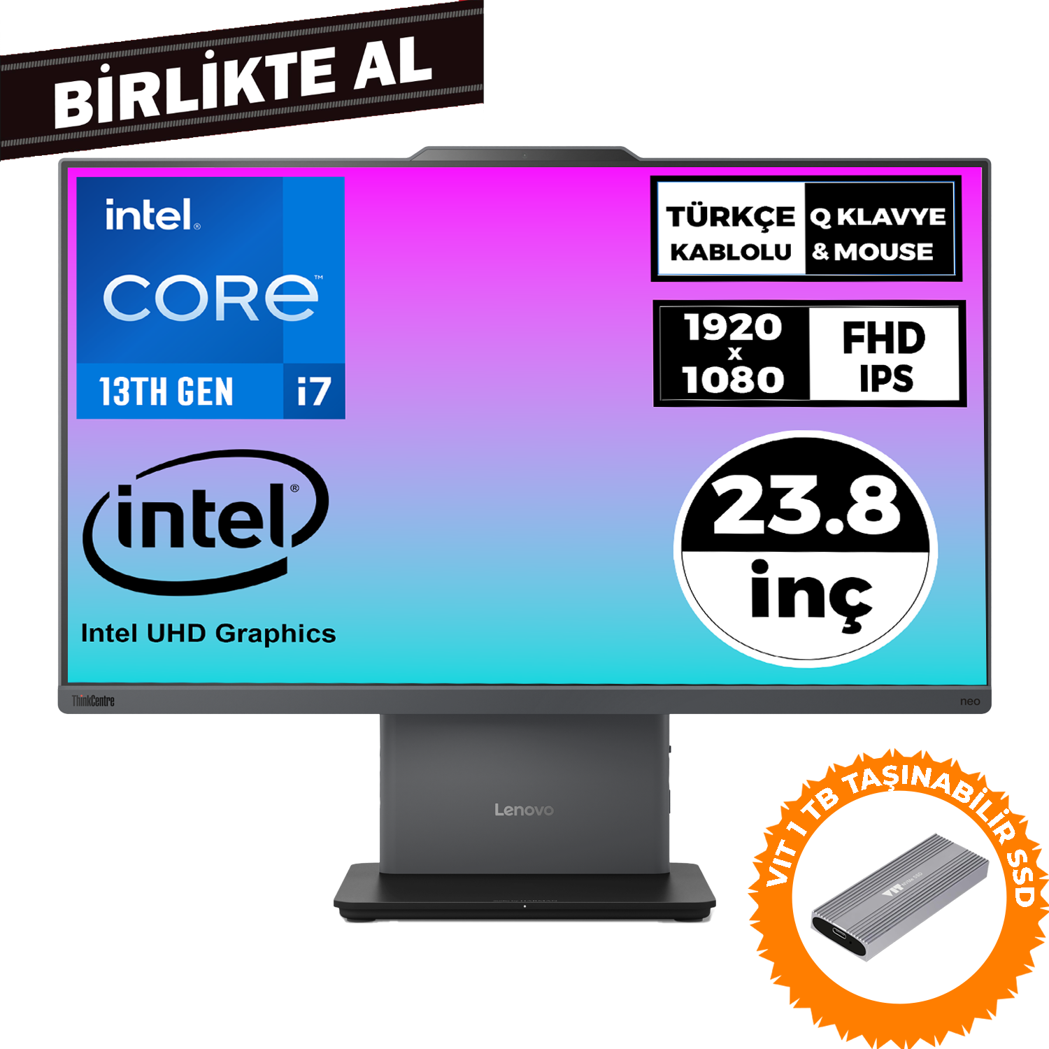 Lenovo ThinkCentre Neo 50a i7-13620H 32GB 1TB SSD 23.8
