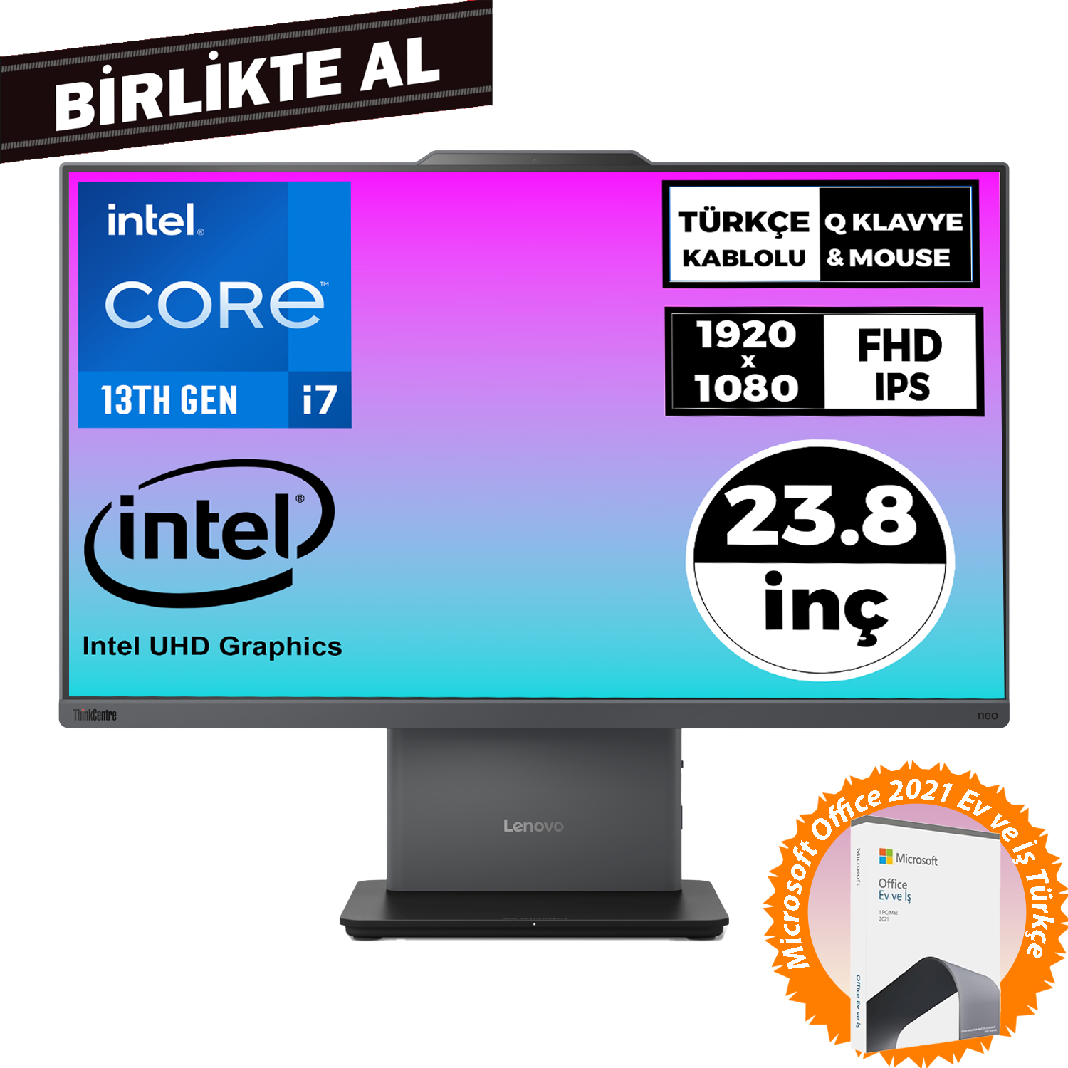 Lenovo ThinkCentre Neo 50a i7-13620H 32GB 512GB SSD 23.8