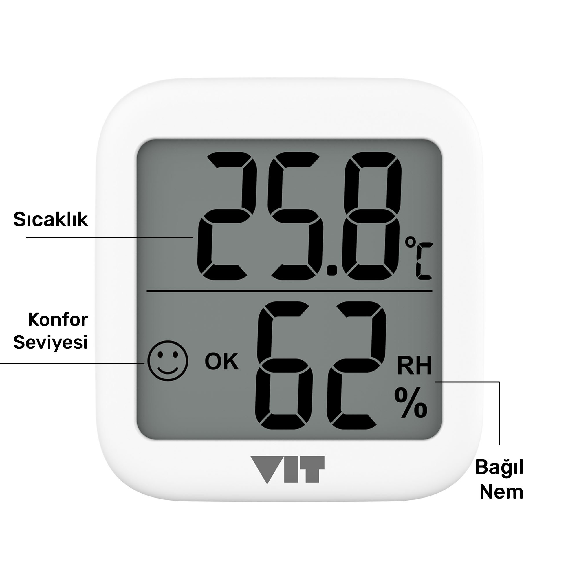 VIT 6'lı İç Mekan Dijital Isı ve Nem Ölçer Beyaz Termometre WVT17-04 THERMOMETER WVT17-04 - Victory Bilgisayar Termometre VIT WVT17-04 Distribütör  VIT 6'lı İç Mekan Dijital Isı ve Nem Ölçer Beyaz Termometre WVT17-04 THERMOMETER