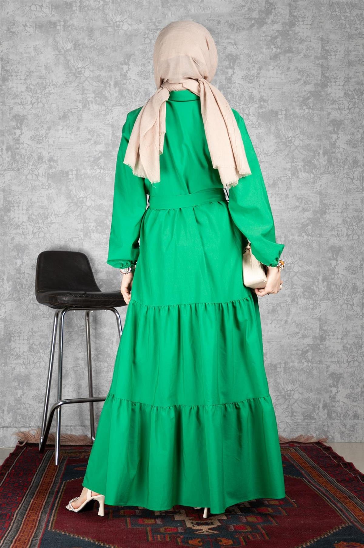 Afra Dress - Benetton Green