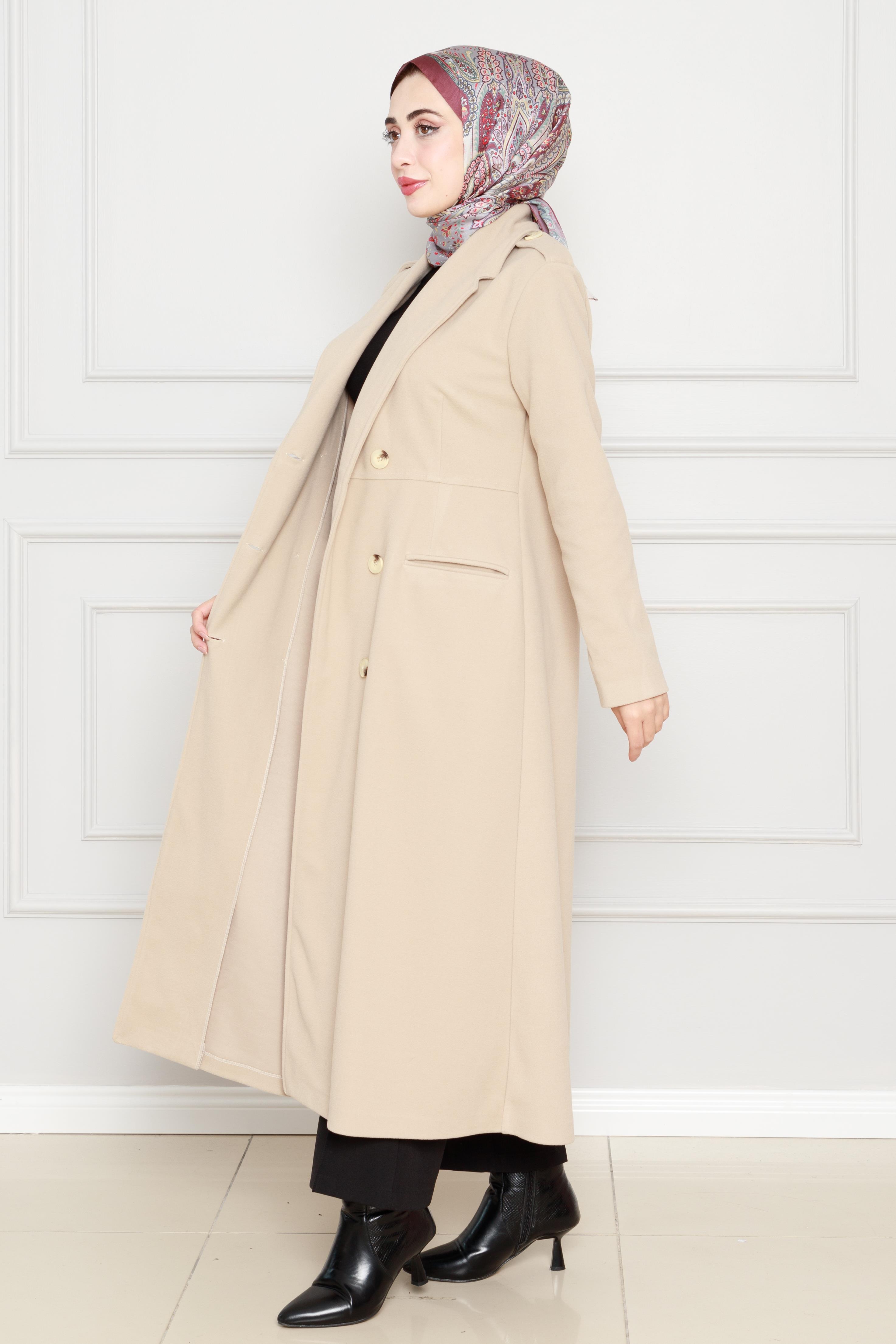 Buttoned Coat - vizon color