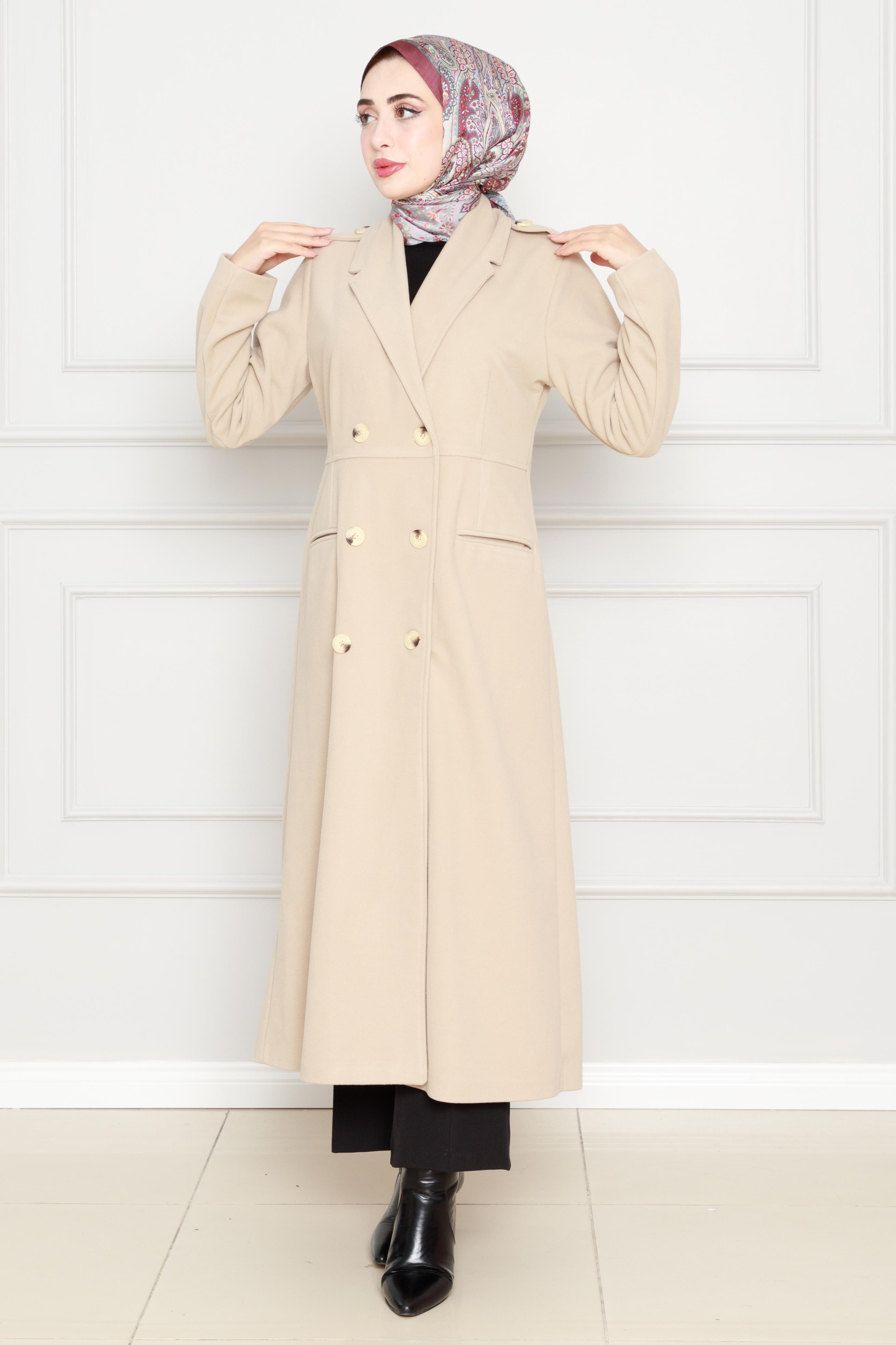 Buttoned Coat - vizon color