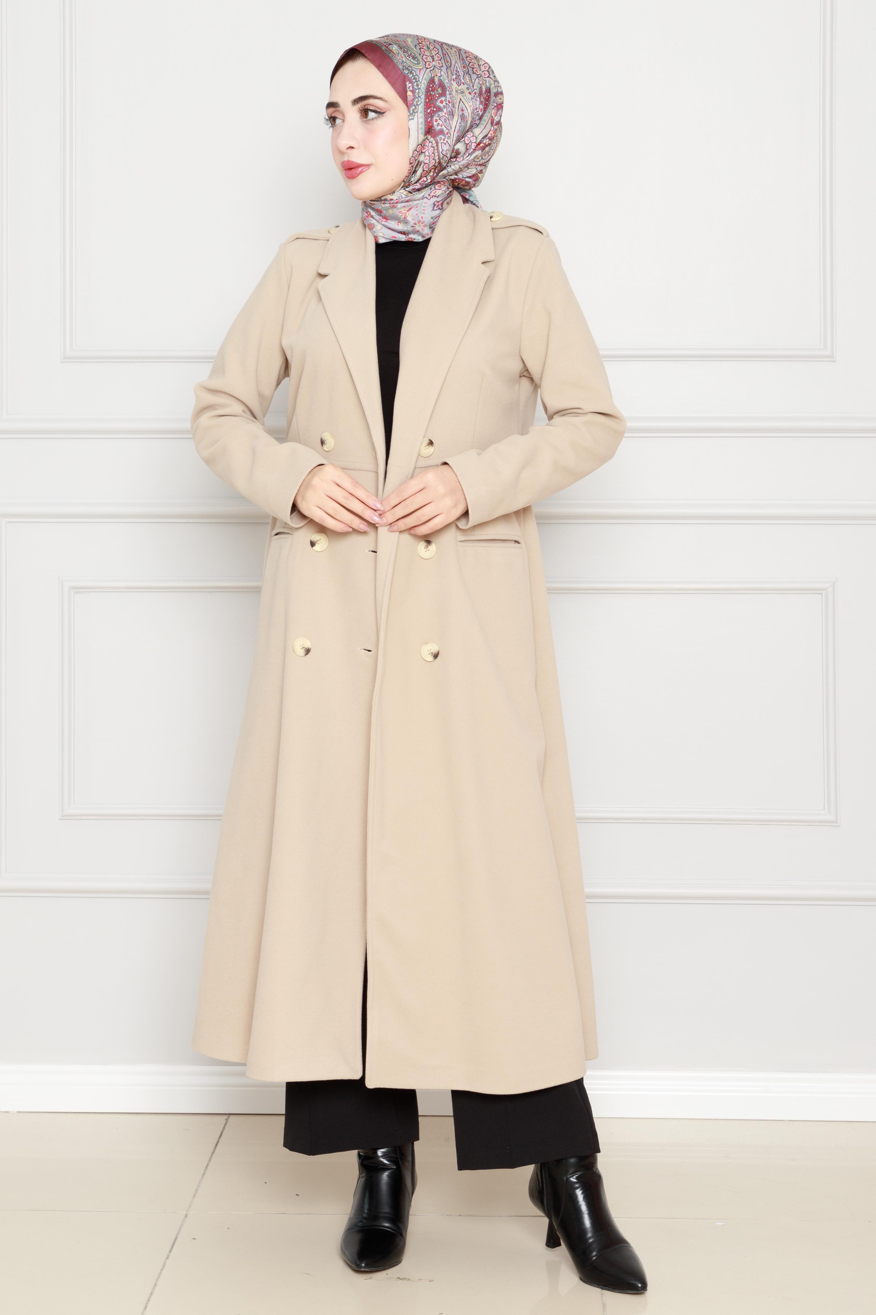 Buttoned Coat - vizon color