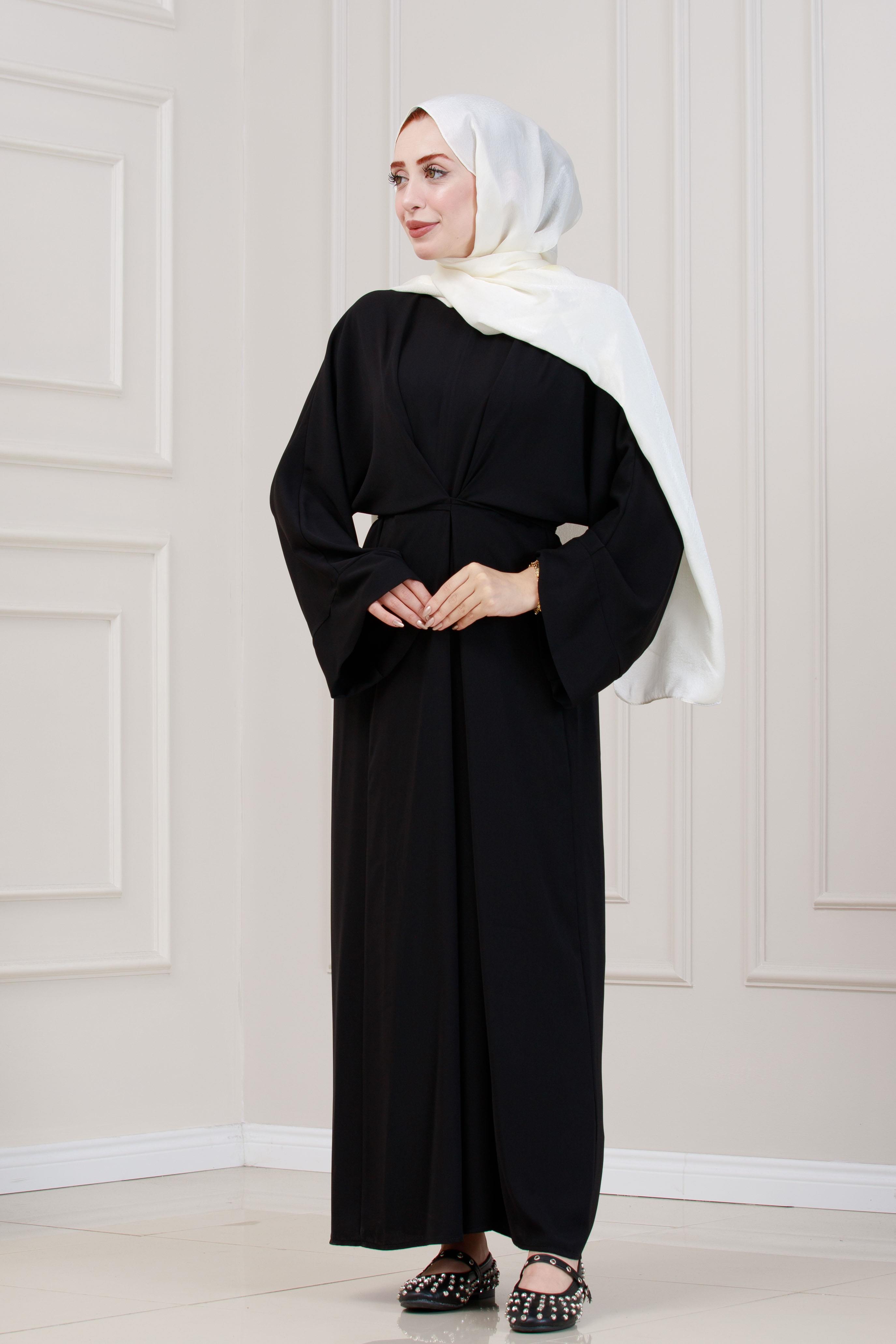 Bağlamalı Maria Elbise-Siyah