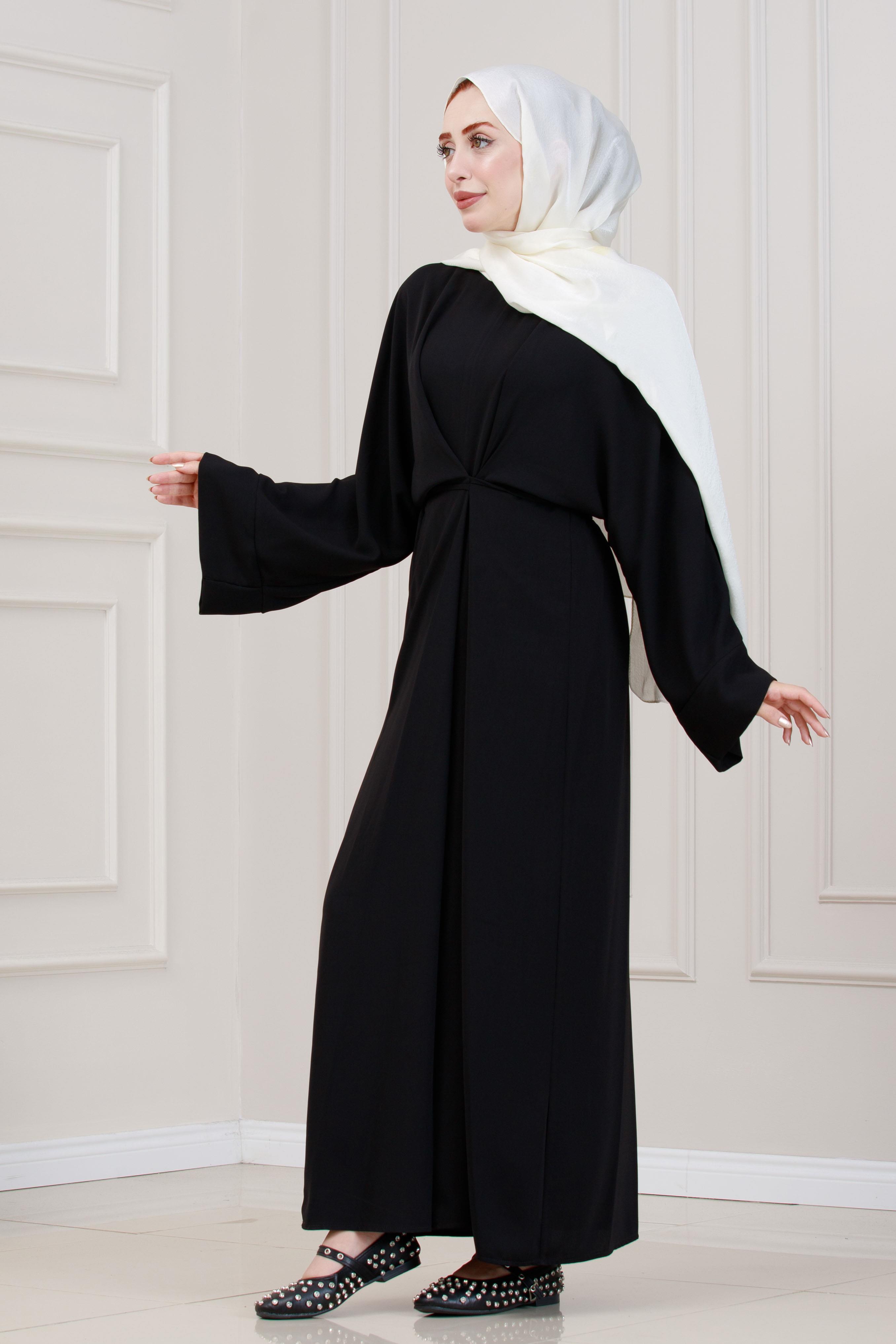 Bağlamalı Maria Elbise-Siyah
