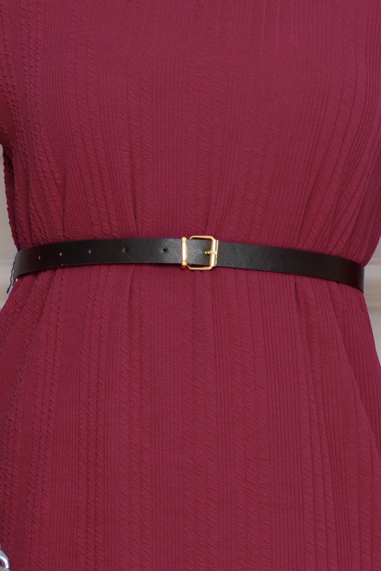 Modern belted dress-burgundy color