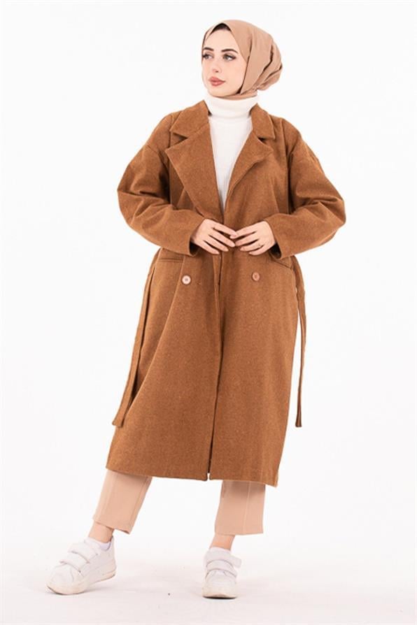 Belted coat - sand color