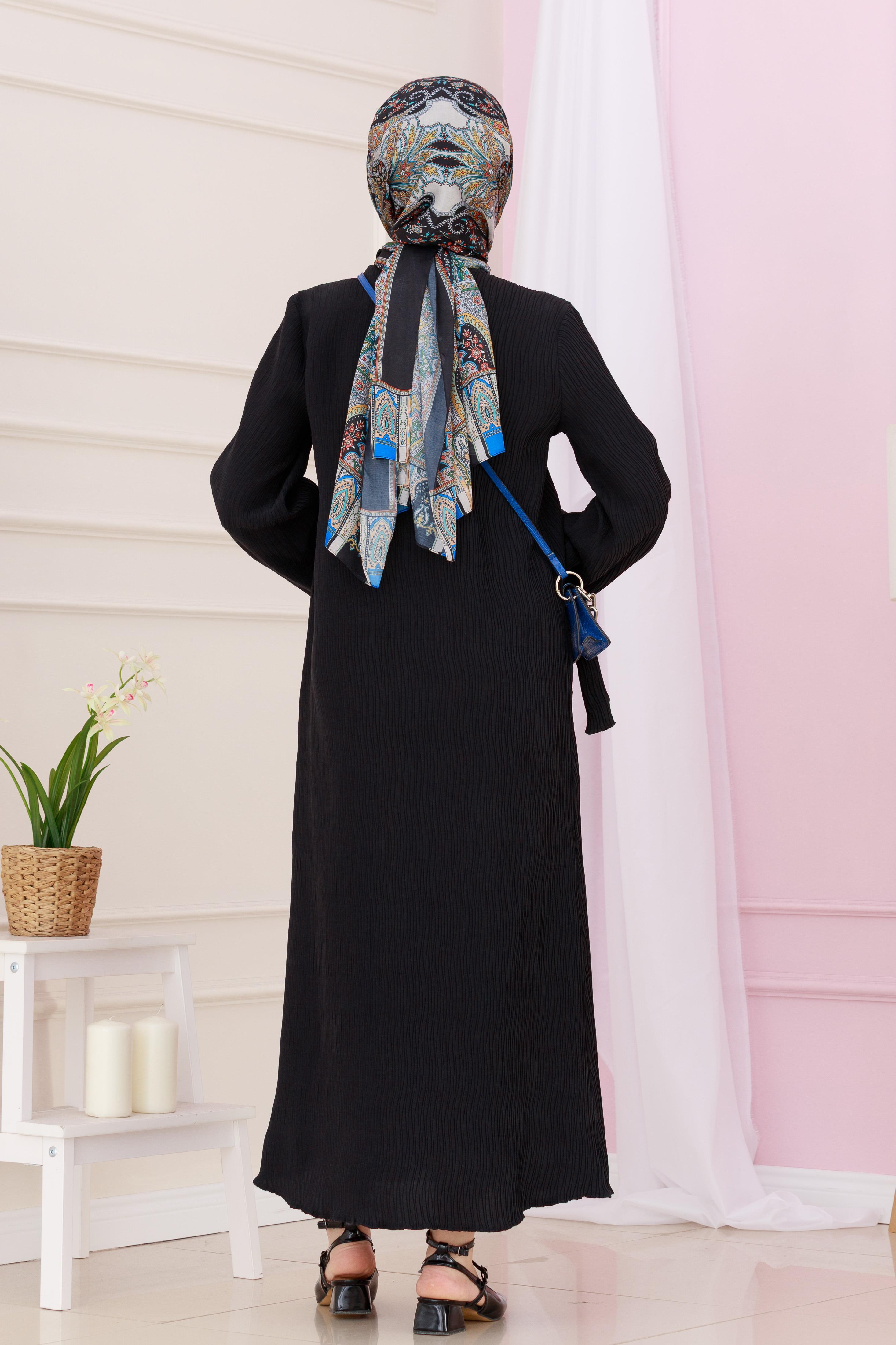 Luna Dress with Belt-Black color
