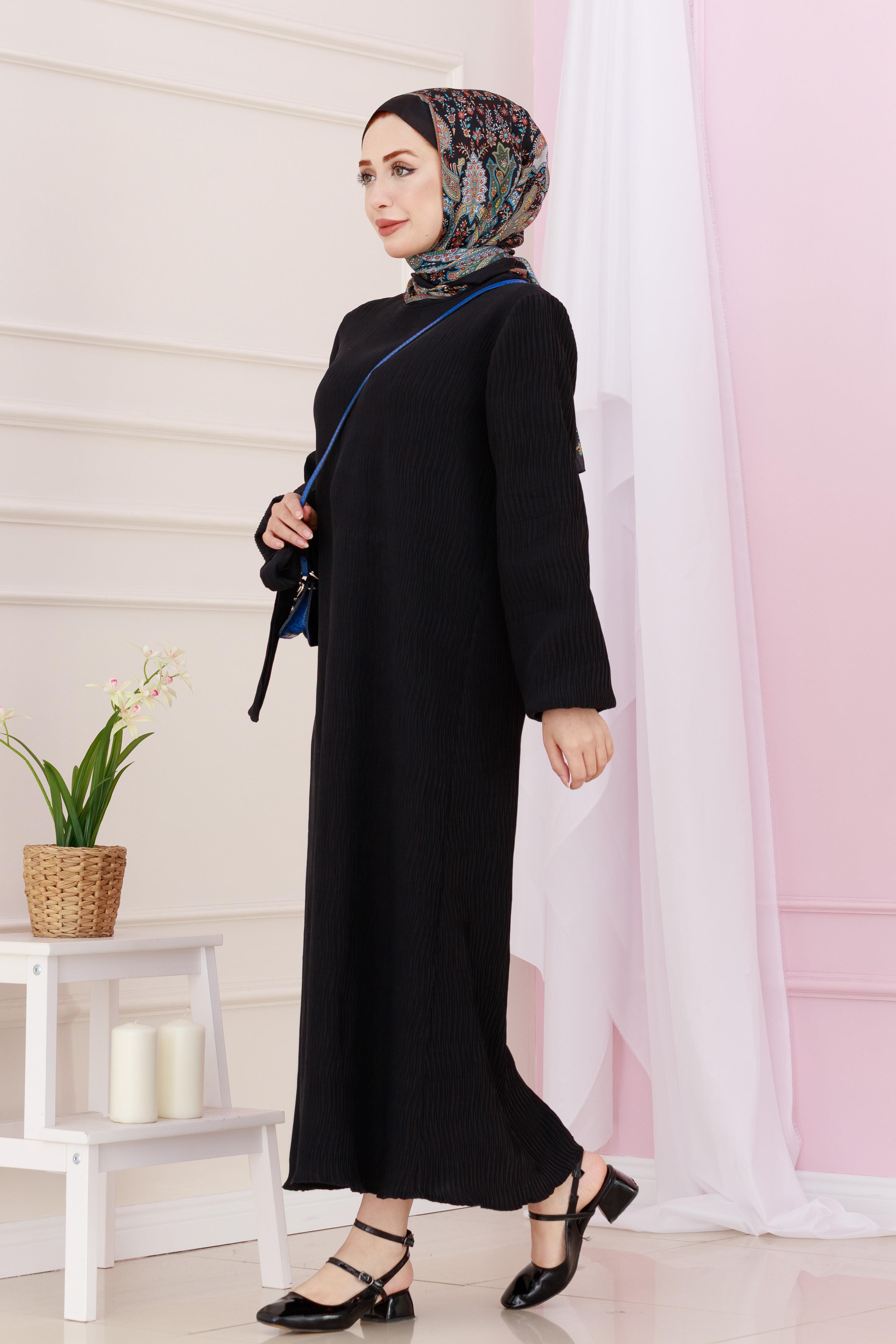 Luna Dress with Belt-Black color