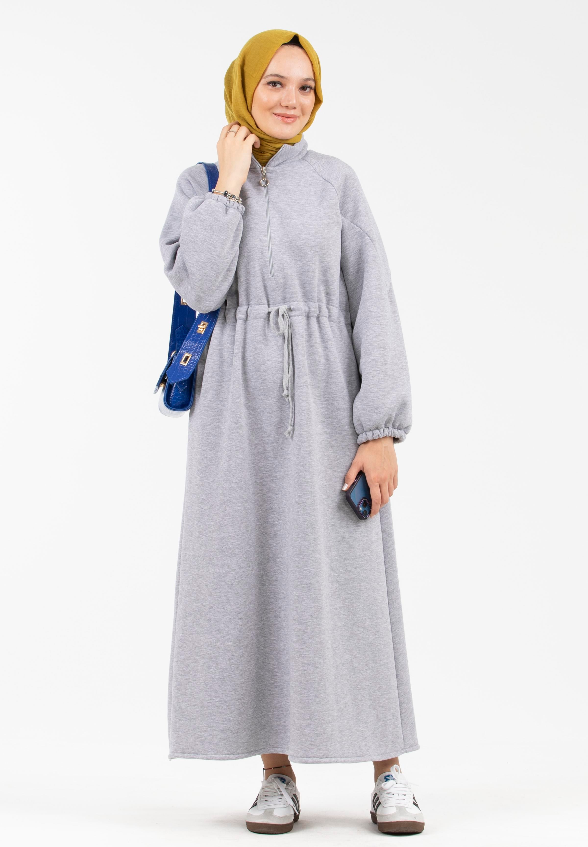 Waist Tunnel Starched 3 Thread Dress-Gray