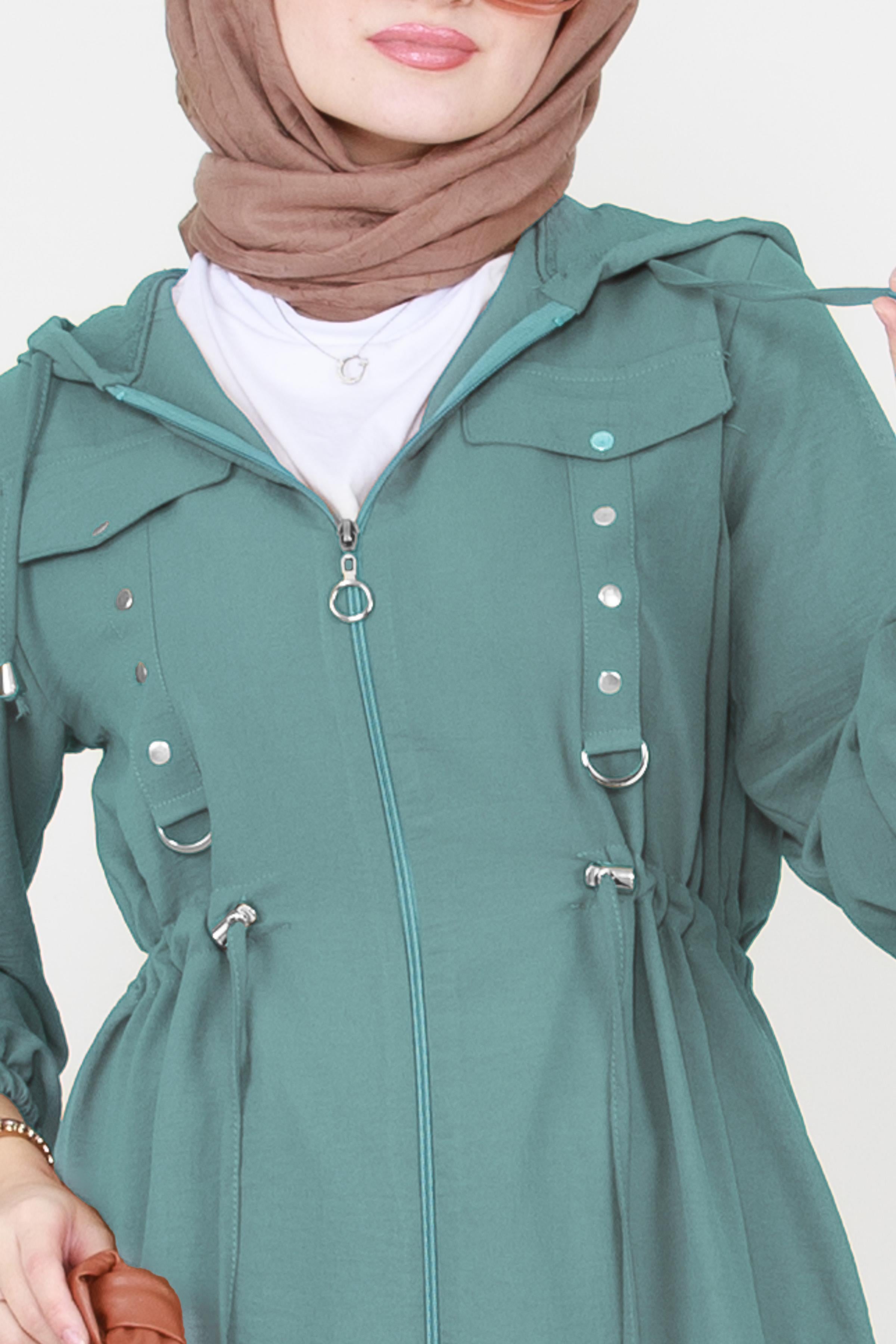 Beli Tünelli Mevsimlik Tunik-Mint Yeşili