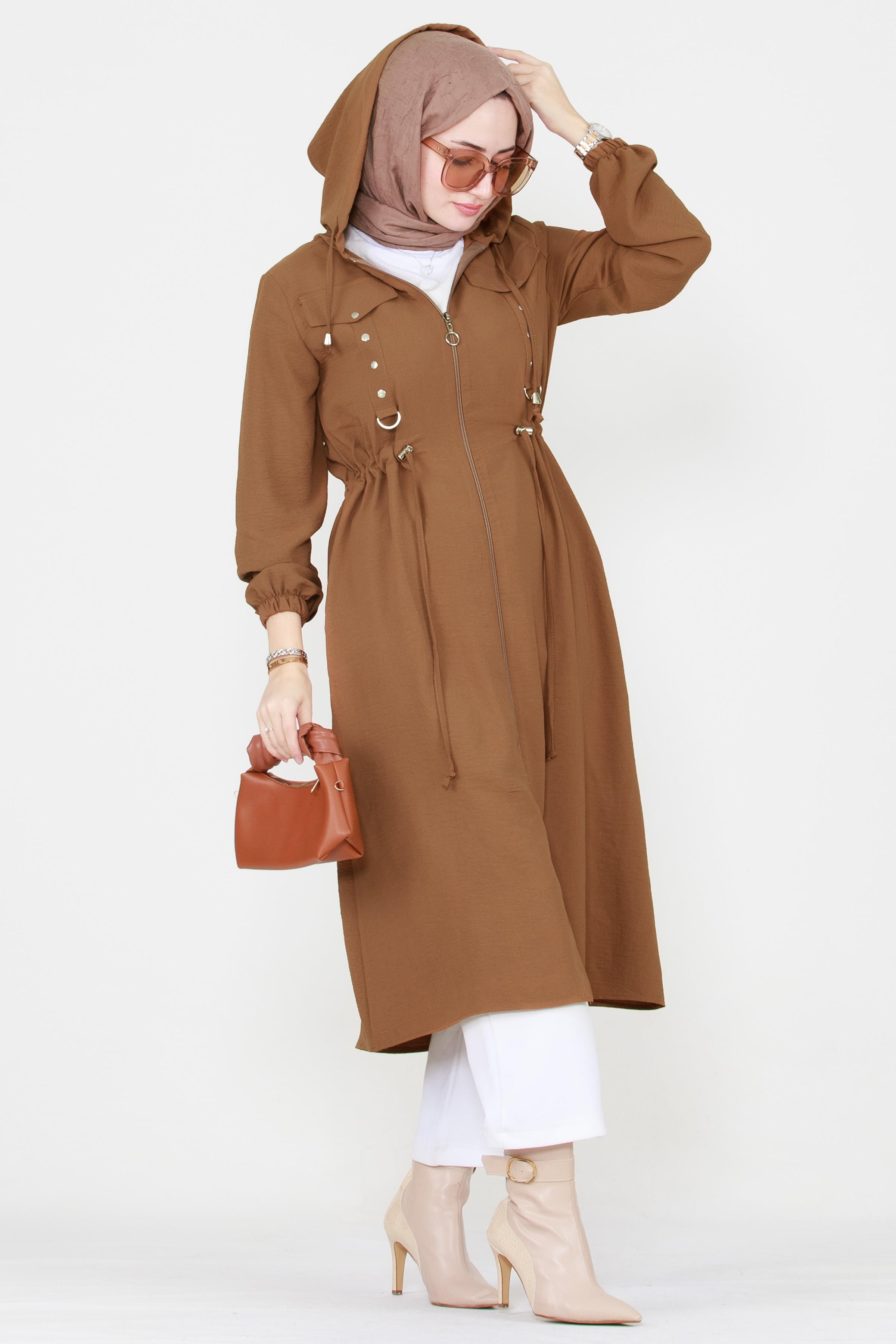 Beli Tünelli Mevsimlik Tunik-Taba