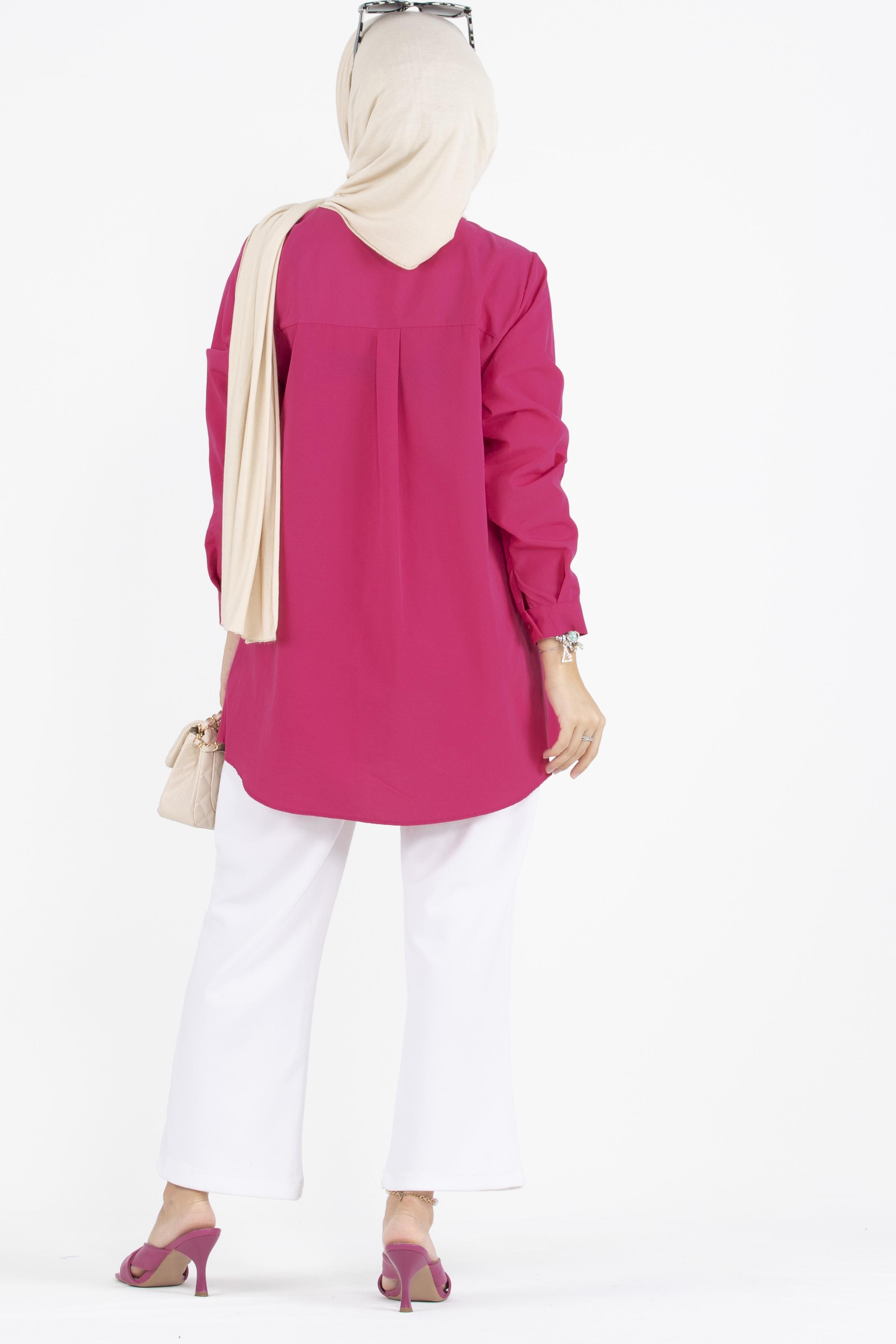 Beaded Tunic-fuchsia