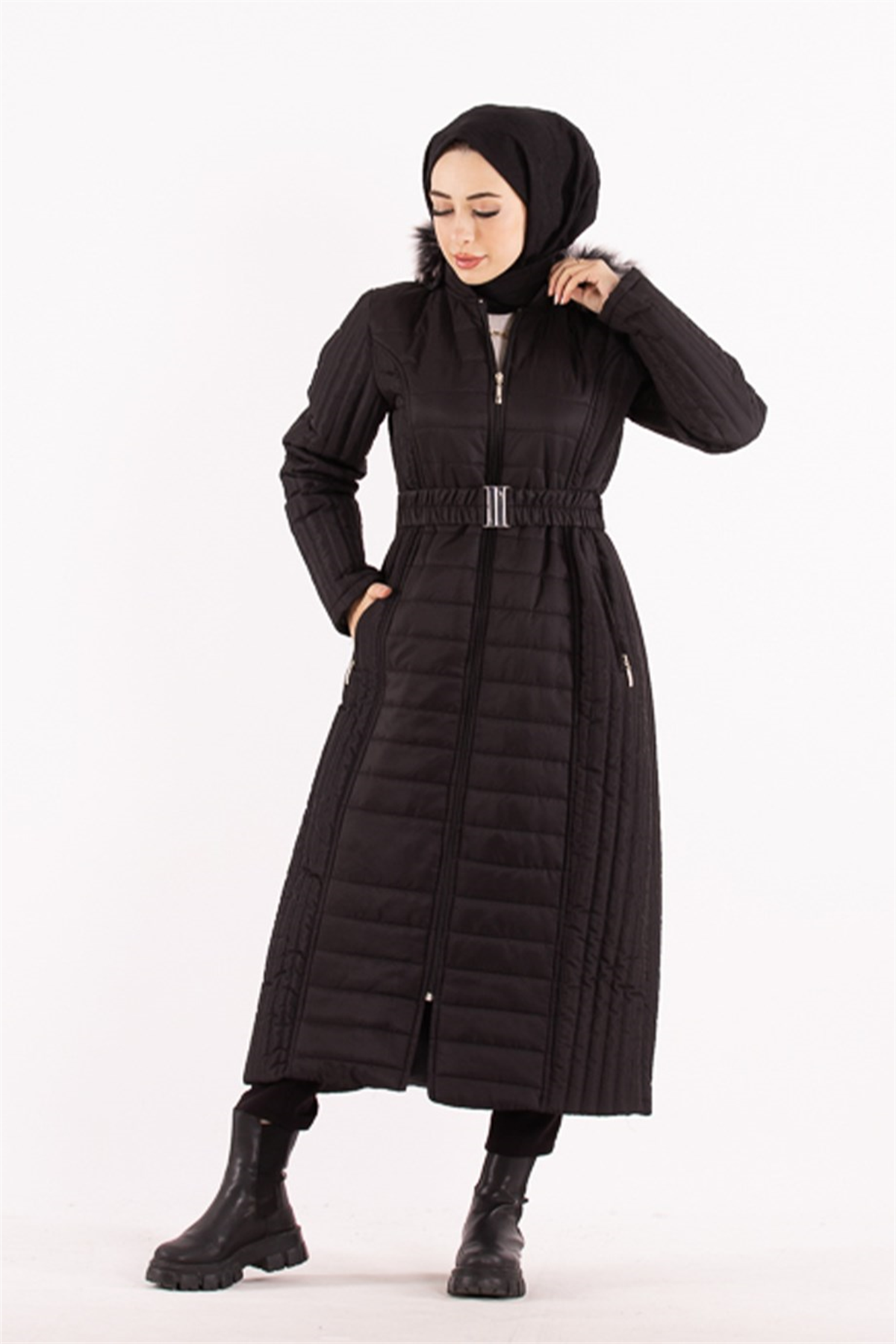 Quilted Women Coat Black