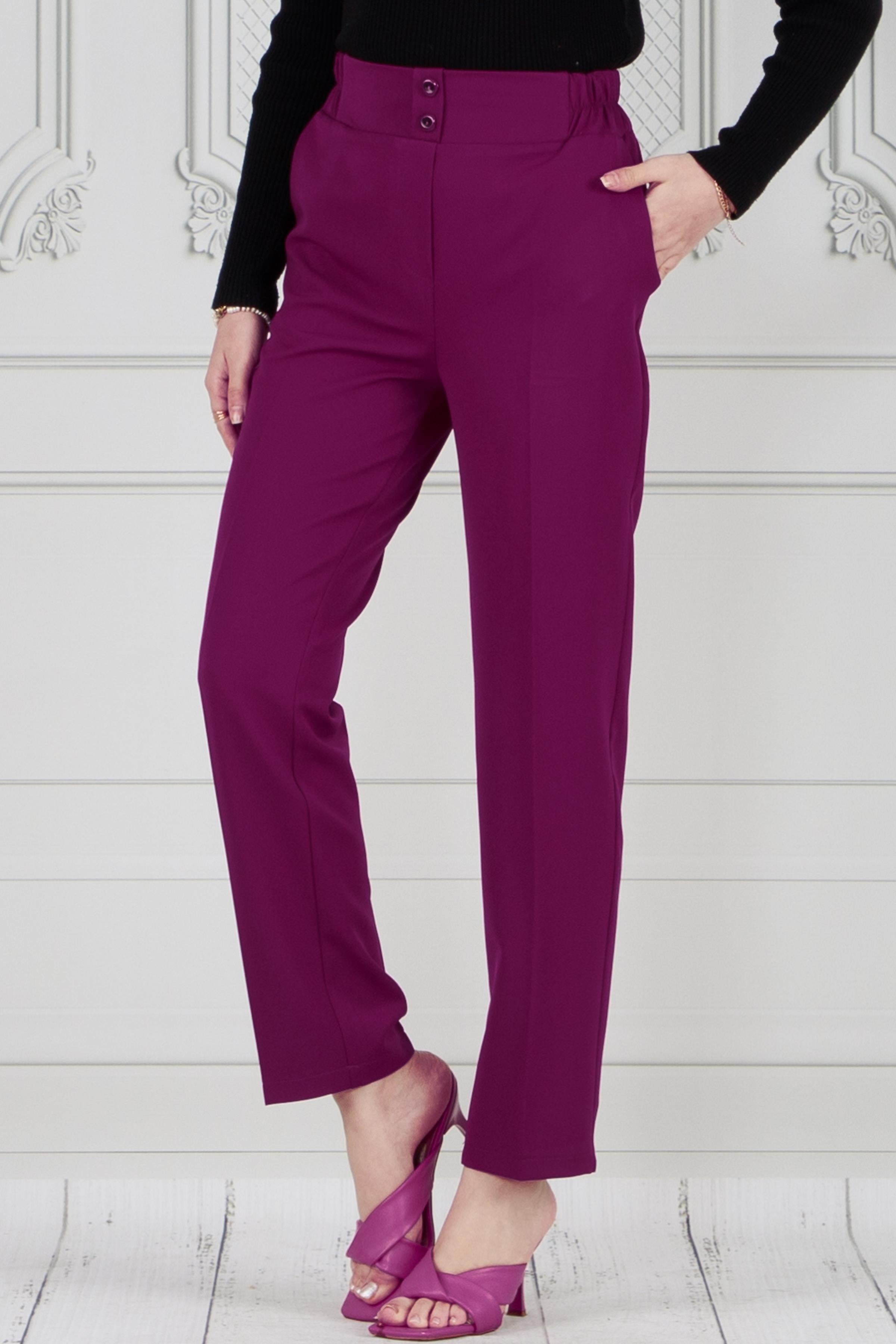 Cepli Dar Paça Pantolon-Mürdüm