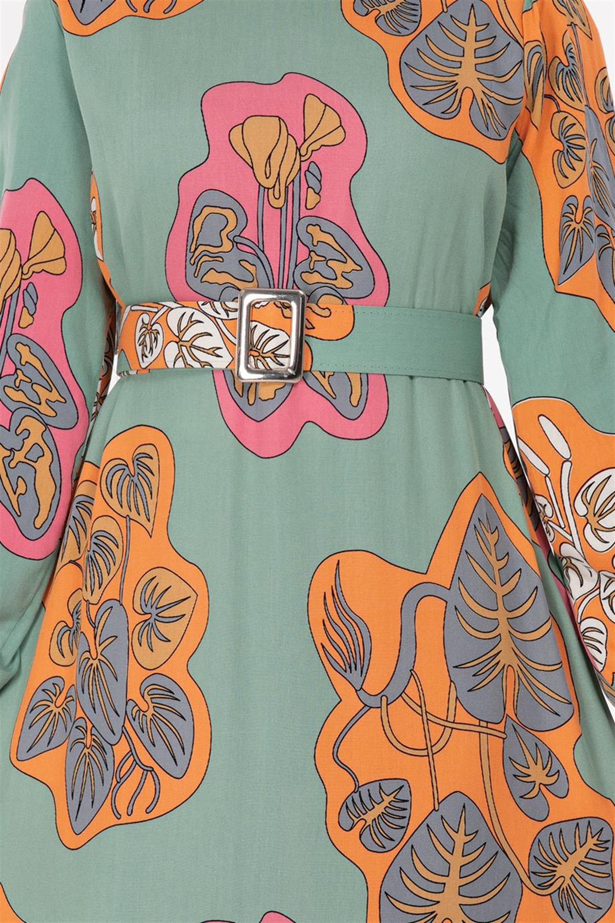 Viscose Fabric Desing Dress - Almond Green