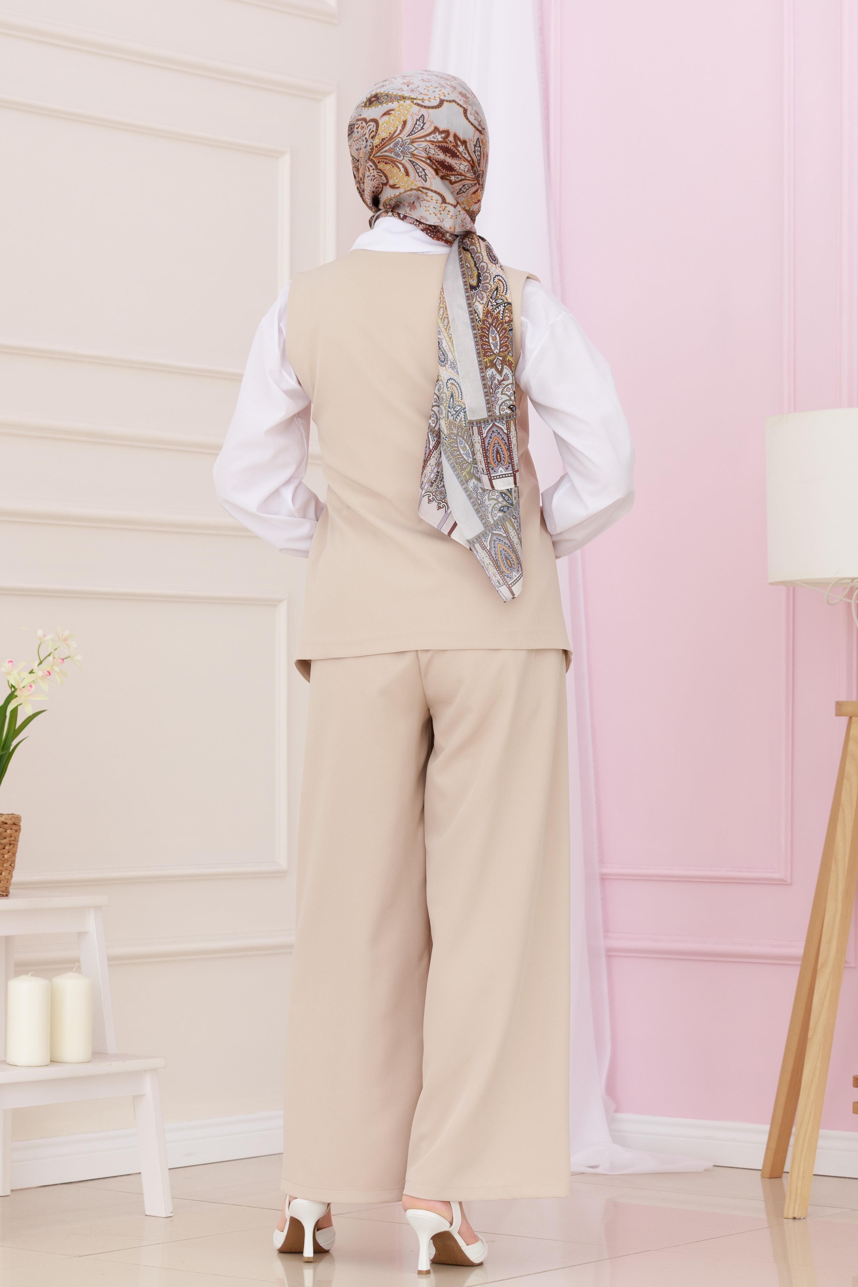 طقم دورا بنطلون وسترة - بيج اللون