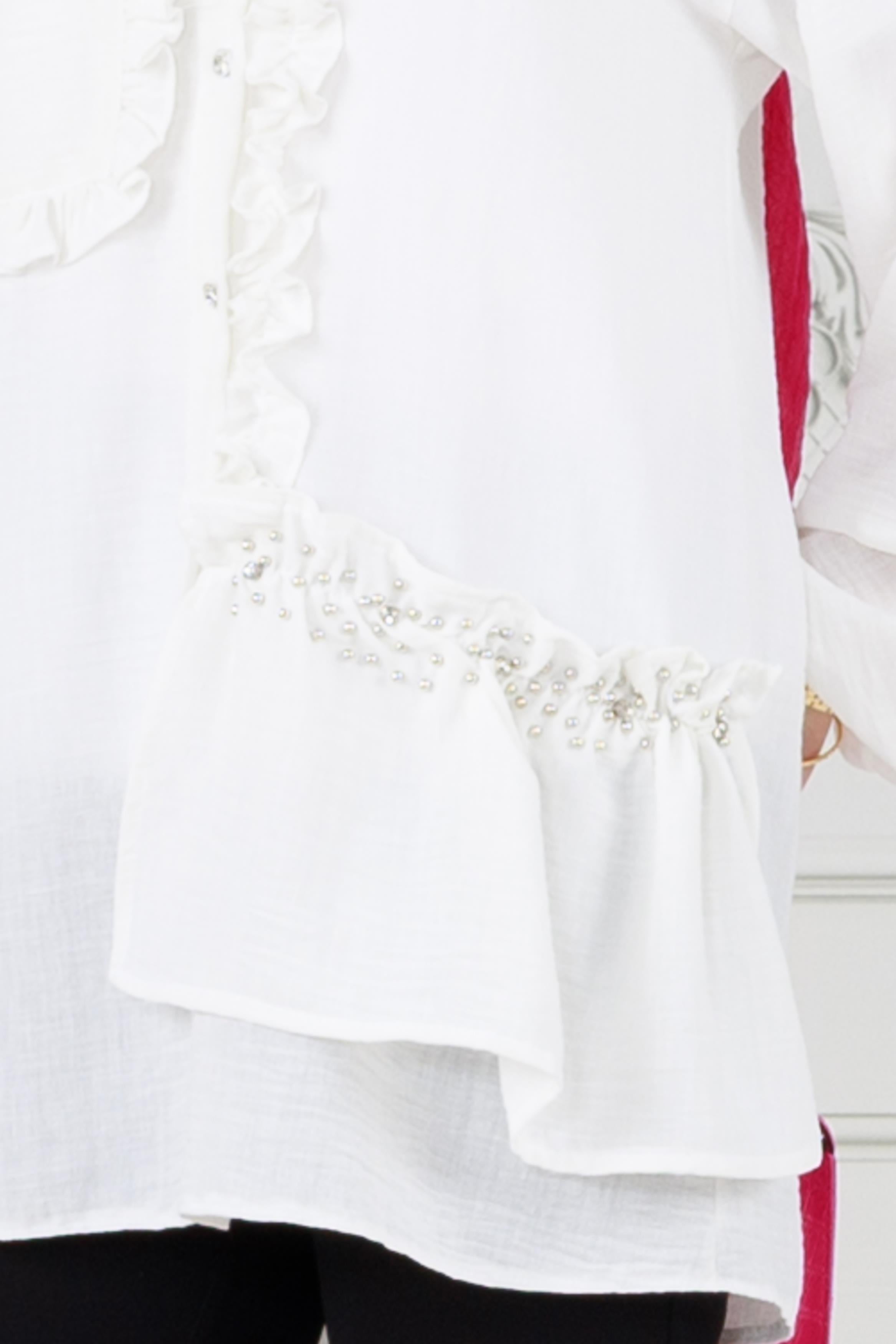 Ruffled Princess Tunic-White