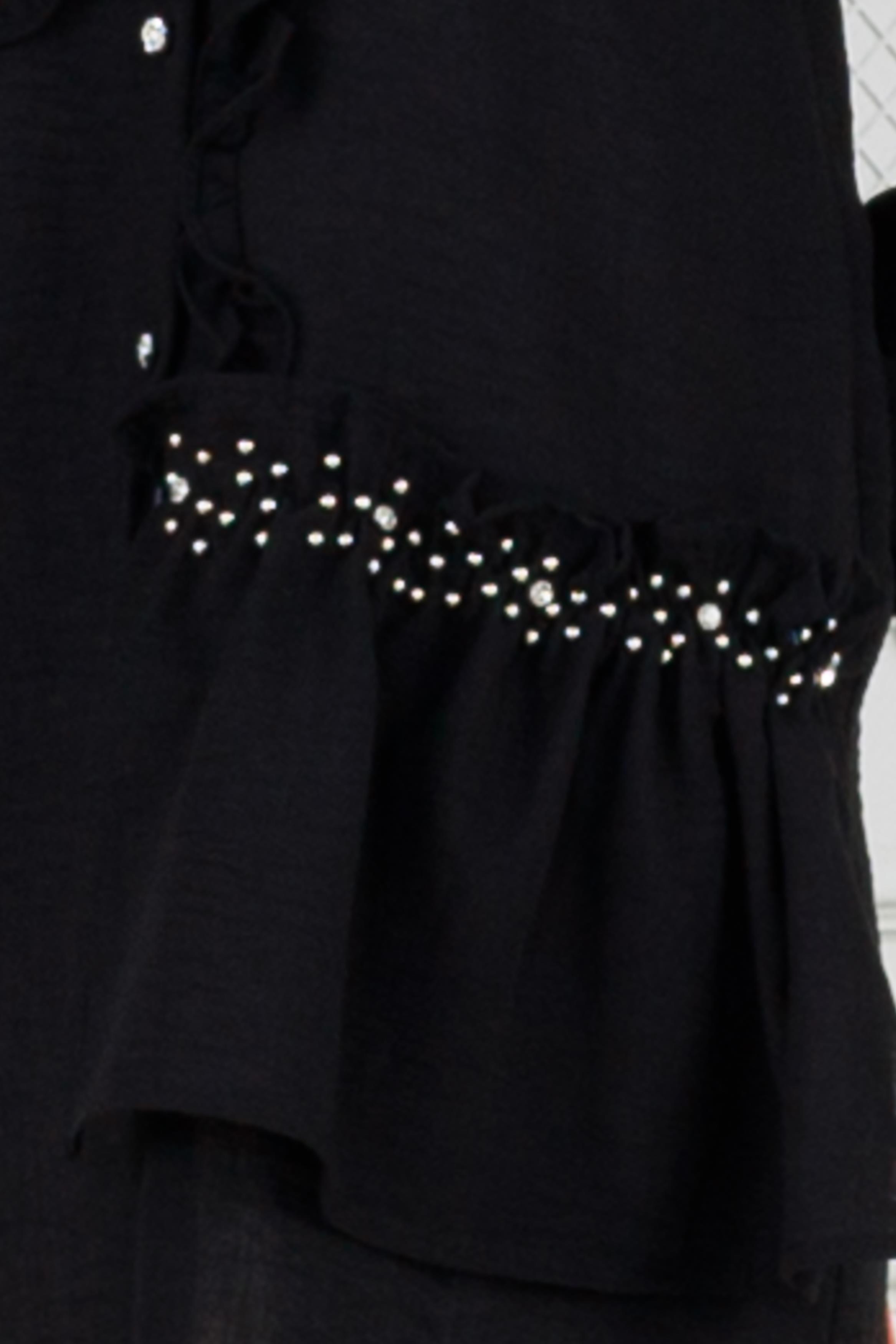 Ruffled Princess Tunic-Black