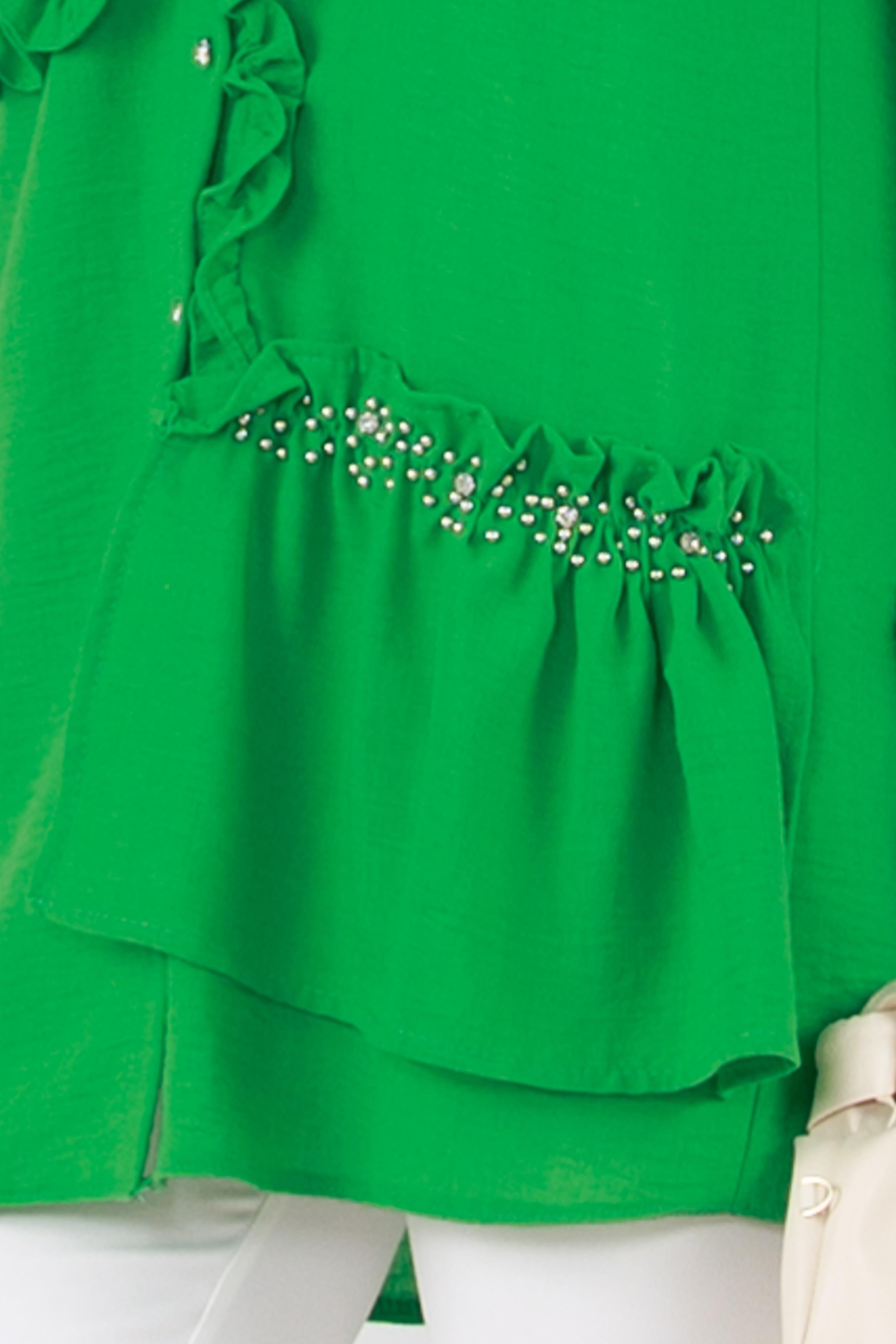 Ruffled Princess Tunic-Green