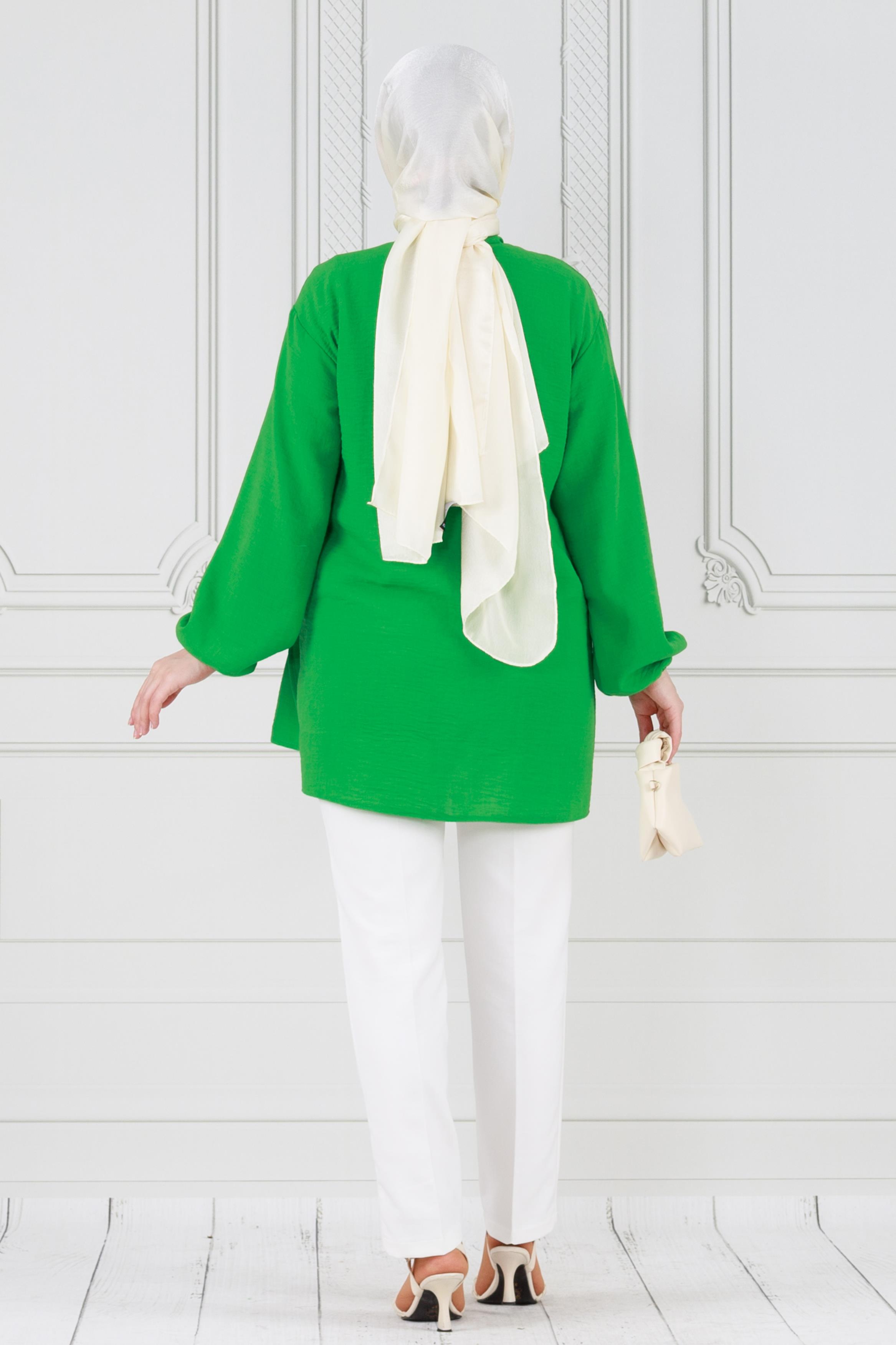 Ruffled Princess Tunic-Green