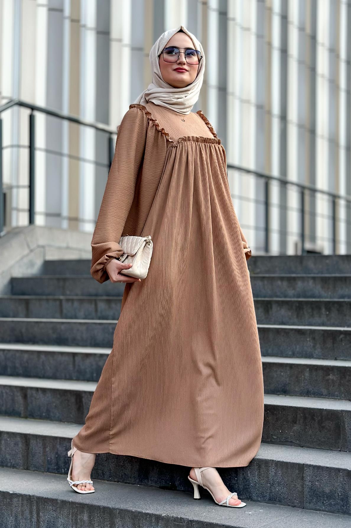 Firlly Robe Cerep Dress-Mink