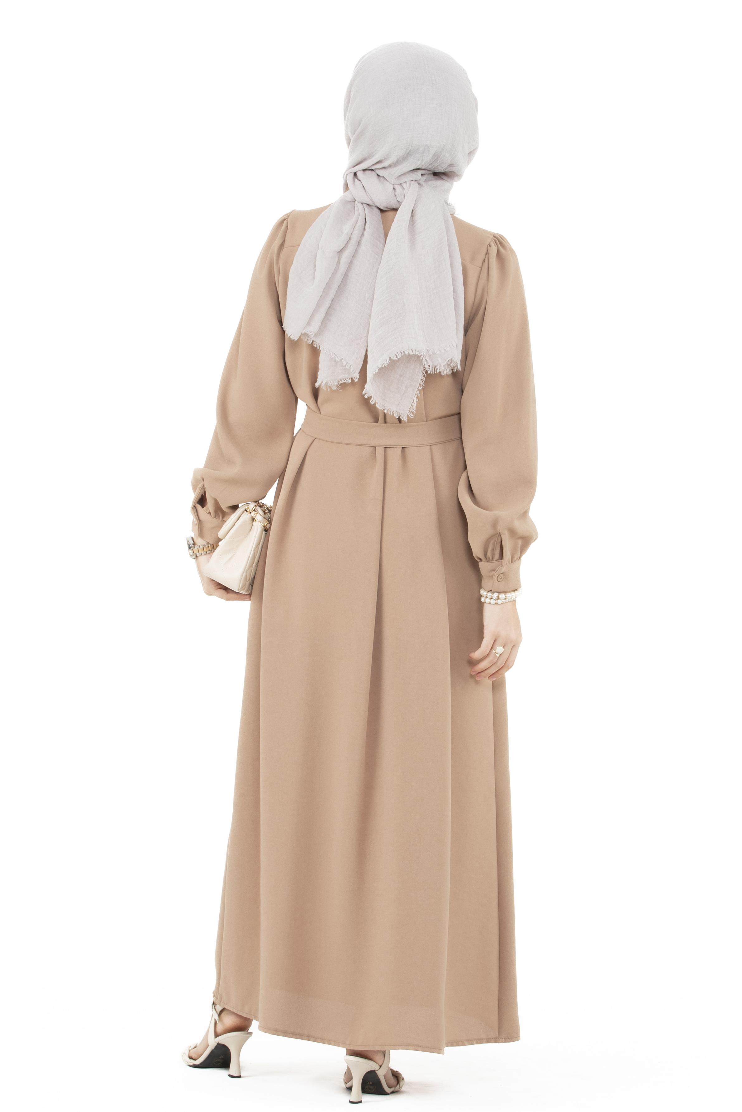 Button-Front Dress-Camel