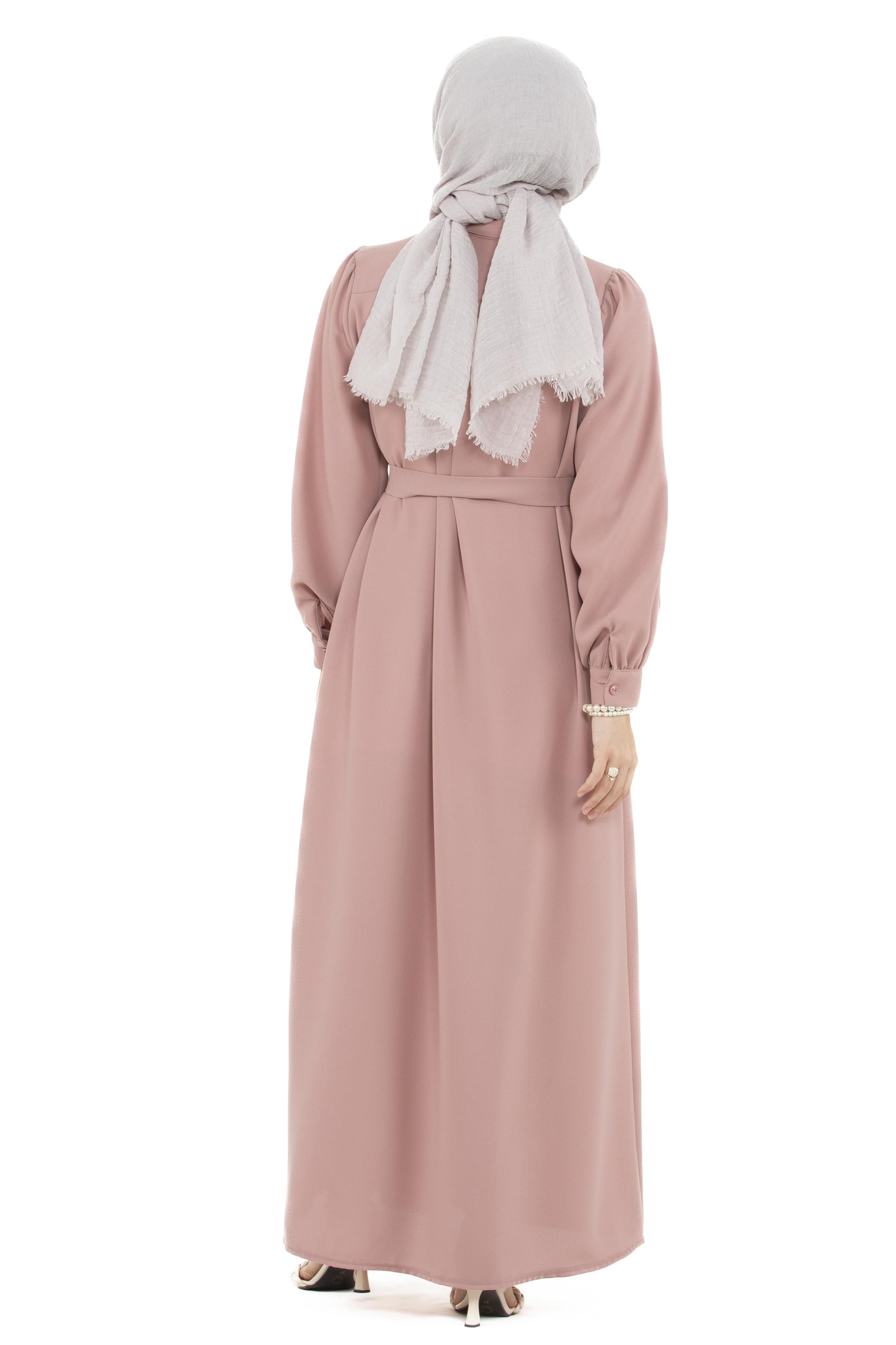 Button-Front Dress-Pink