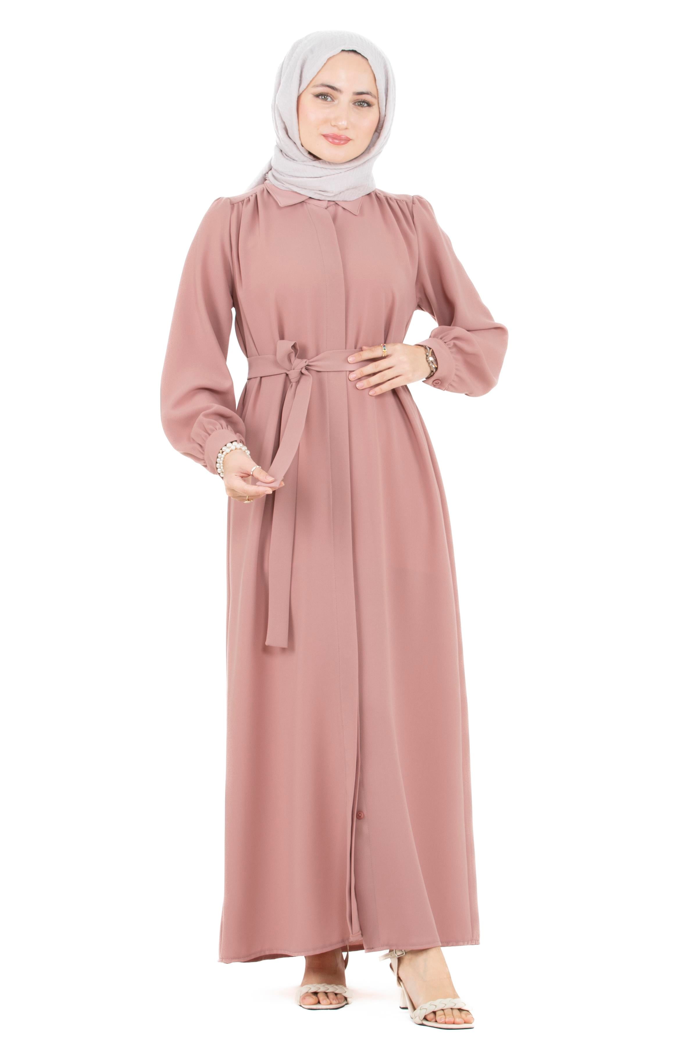 Button-Front Dress-Pink
