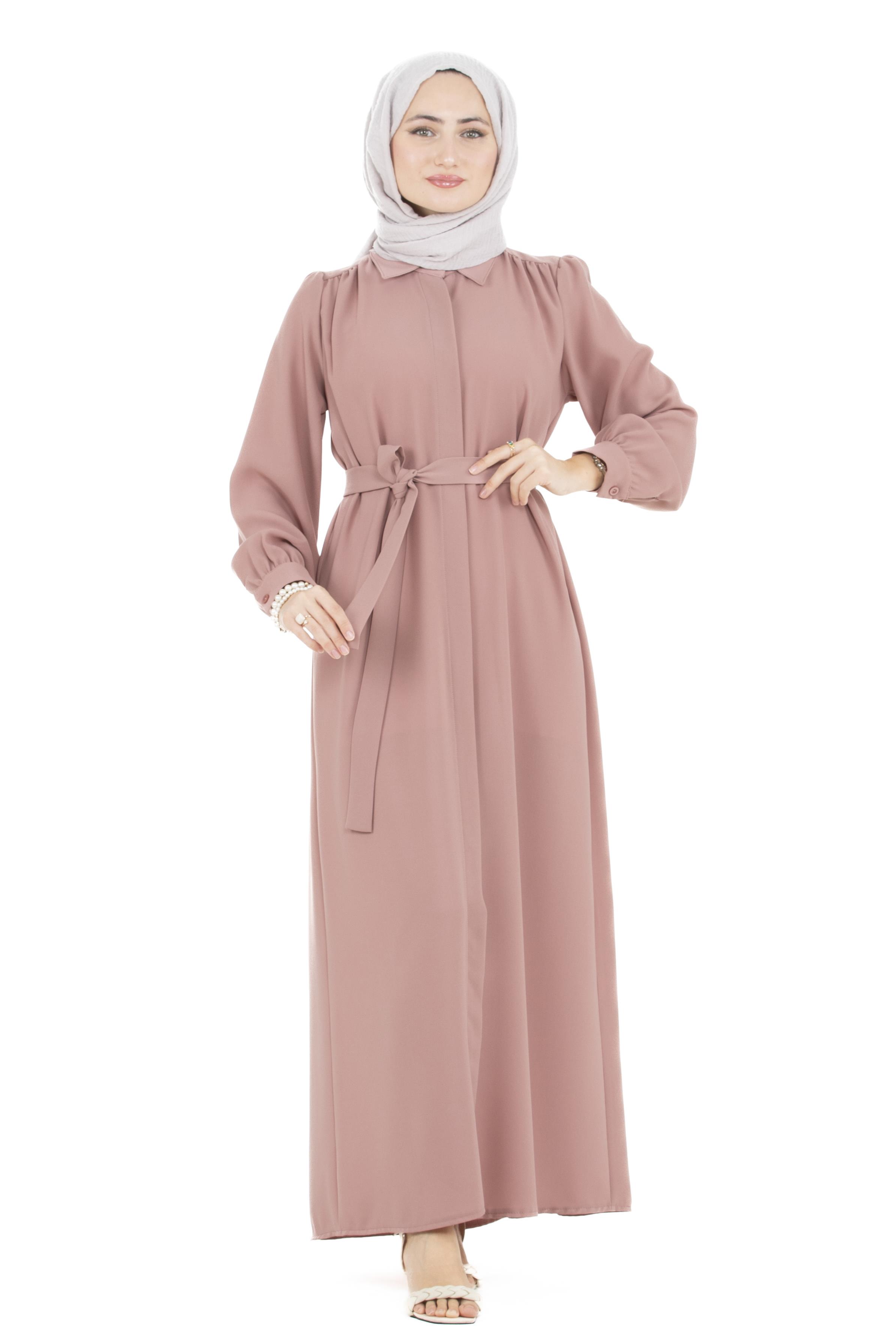 Button-Front Dress-Pink