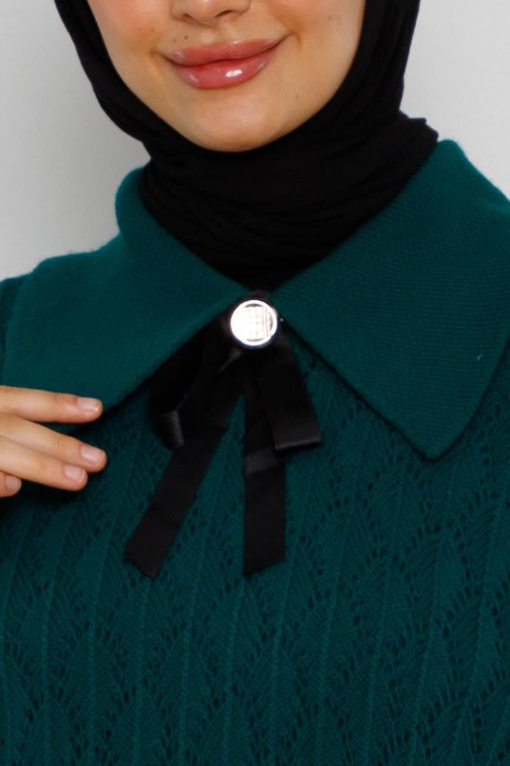 Knitted sweater dress Suit-Petrol color