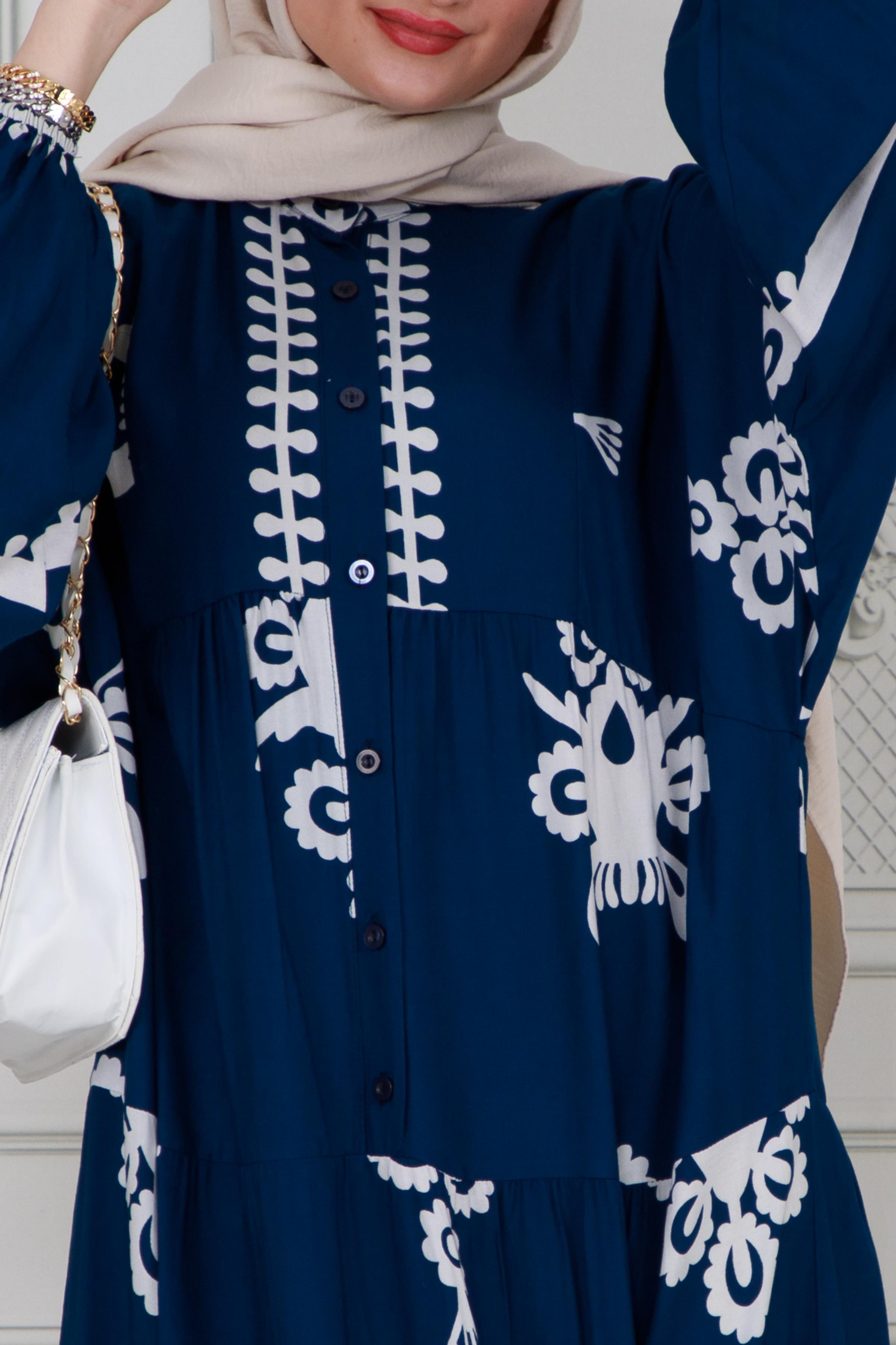Viscose Dress-dark bleu color