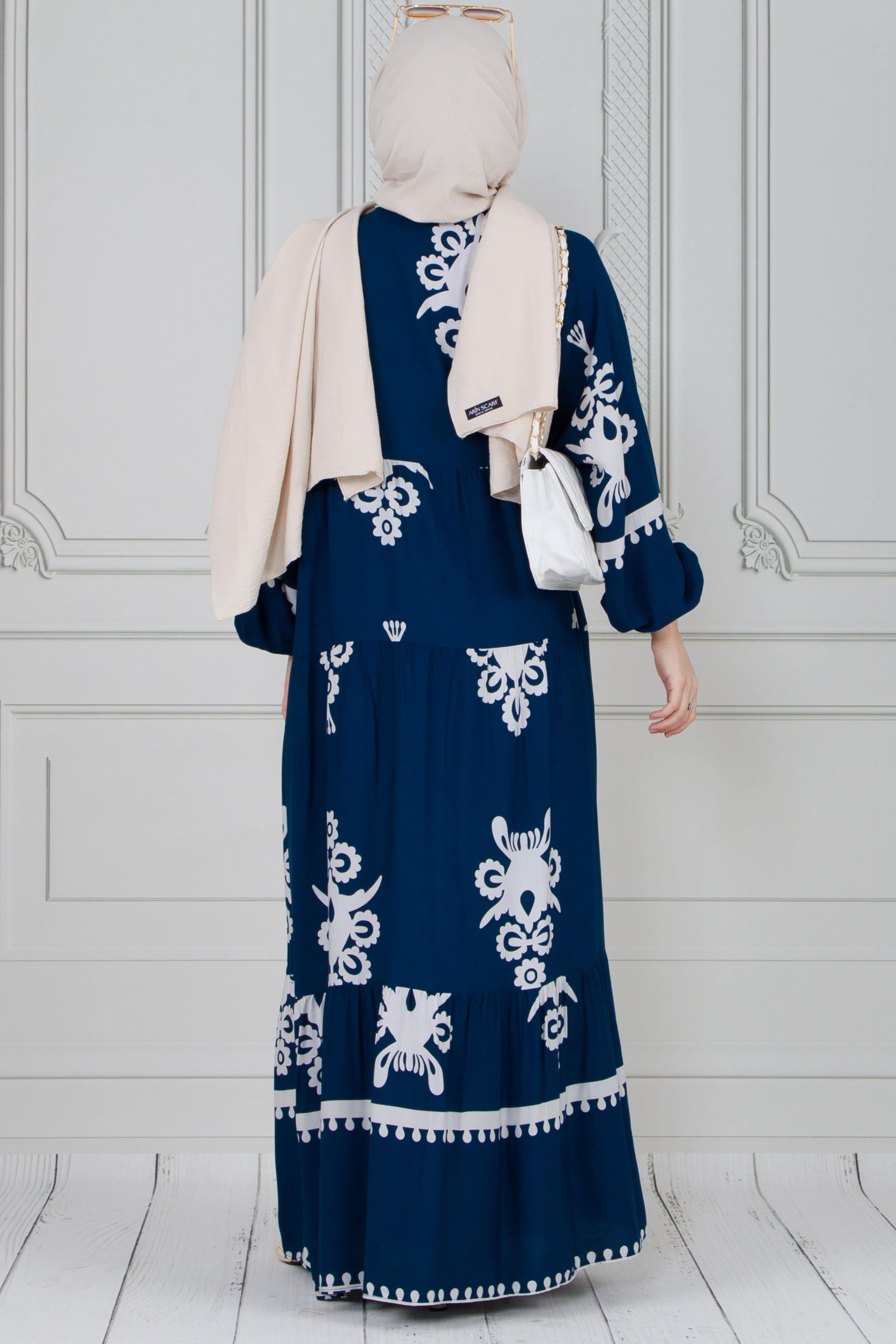 Viscose Dress-dark bleu color